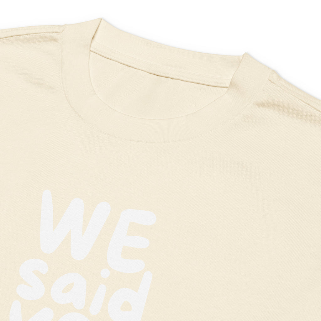 Unisex Premium Heavyweight Long Sleeve Shirt | We Said Yes long sleeve shirt AwRans Clothing unisex-premium-heavyweight-long-sleeve-shirt-ecru-product-details-2-67f2c36804799