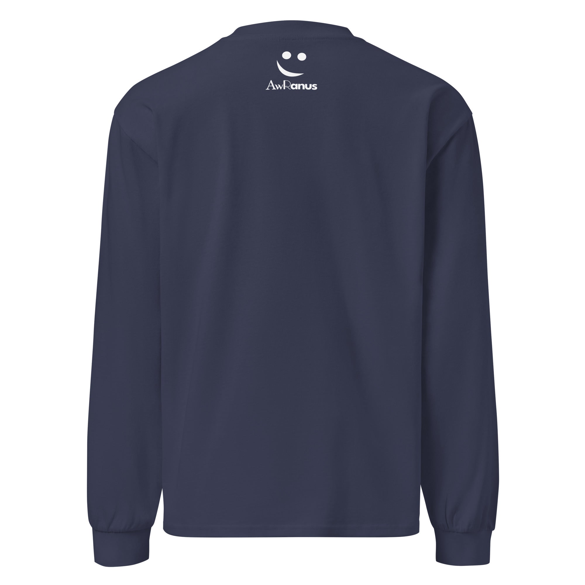Unisex Premium Heavyweight Long Sleeve Shirt | Night Style long sleeve shirt AwRans Clothing unisex-premium-heavyweight-long-sleeve-shirt-midnight-blue-back-67eaaba7d74e9