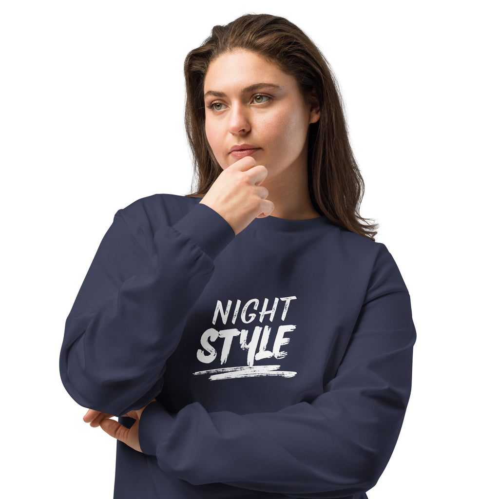 Unisex Premium Heavyweight Long Sleeve Shirt | Night Style long sleeve shirt AwRans Clothing unisex-premium-heavyweight-long-sleeve-shirt-midnight-blue-front-2-67eaaba79f141