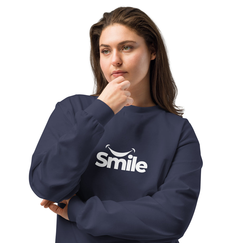 Unisex Premium Heavyweight Long Sleeve Shirt | Smile long sleeve shirt AwRans Clothing unisex-premium-heavyweight-long-sleeve-shirt-midnight-blue-front-2-67f29f0185594