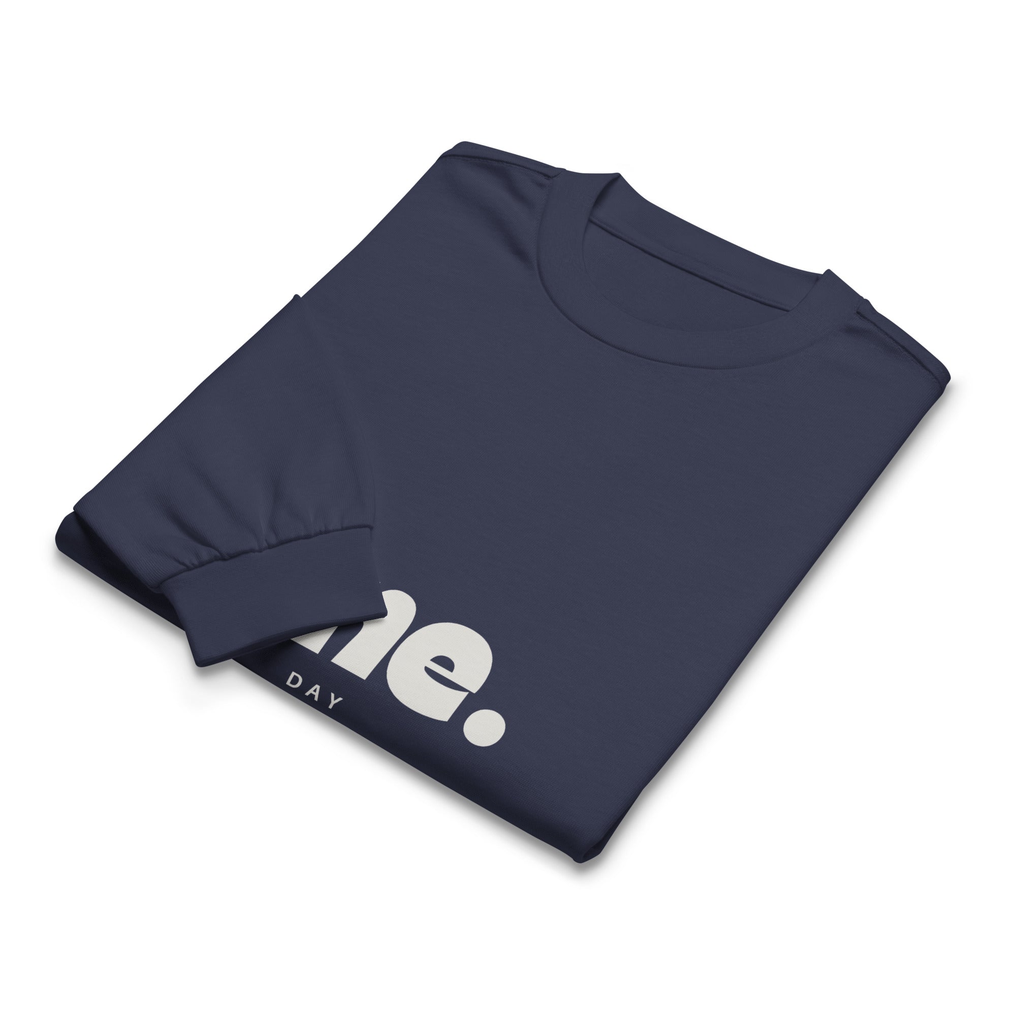 Unisex Premium Heavyweight Long Sleeve Shirt | One Day long sleeve shirt AwRans Clothing unisex-premium-heavyweight-long-sleeve-shirt-midnight-blue-front-67eaaaf8813b5