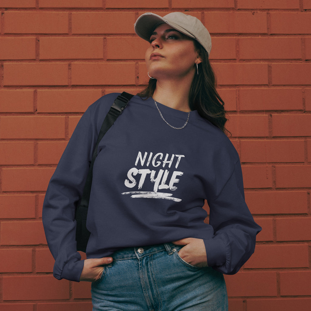 Unisex Premium Heavyweight Long Sleeve Shirt | Night Style long sleeve shirt AwRans Clothing unisex-premium-heavyweight-long-sleeve-shirt-midnight-blue-front-67eaaba79ebfa