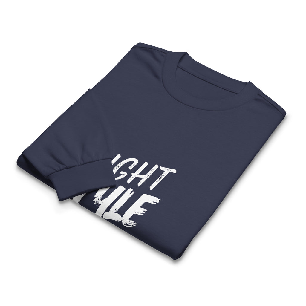Unisex Premium Heavyweight Long Sleeve Shirt | Night Style long sleeve shirt AwRans Clothing unisex-premium-heavyweight-long-sleeve-shirt-midnight-blue-front-67eaaba7a00d7