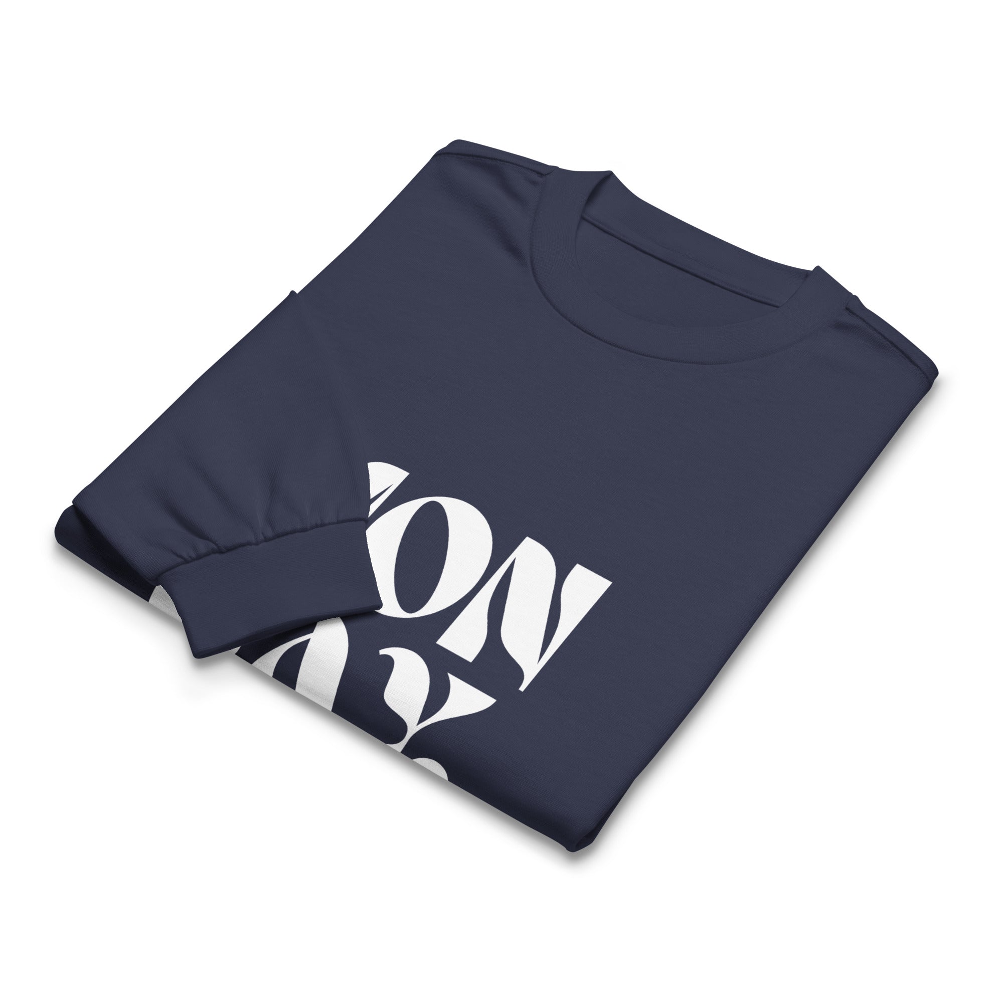 Unisex Premium Heavyweight Long Sleeve Shirt | Monday long sleeve shirt AwRans Clothing unisex-premium-heavyweight-long-sleeve-shirt-midnight-blue-front-67eaac58021b4