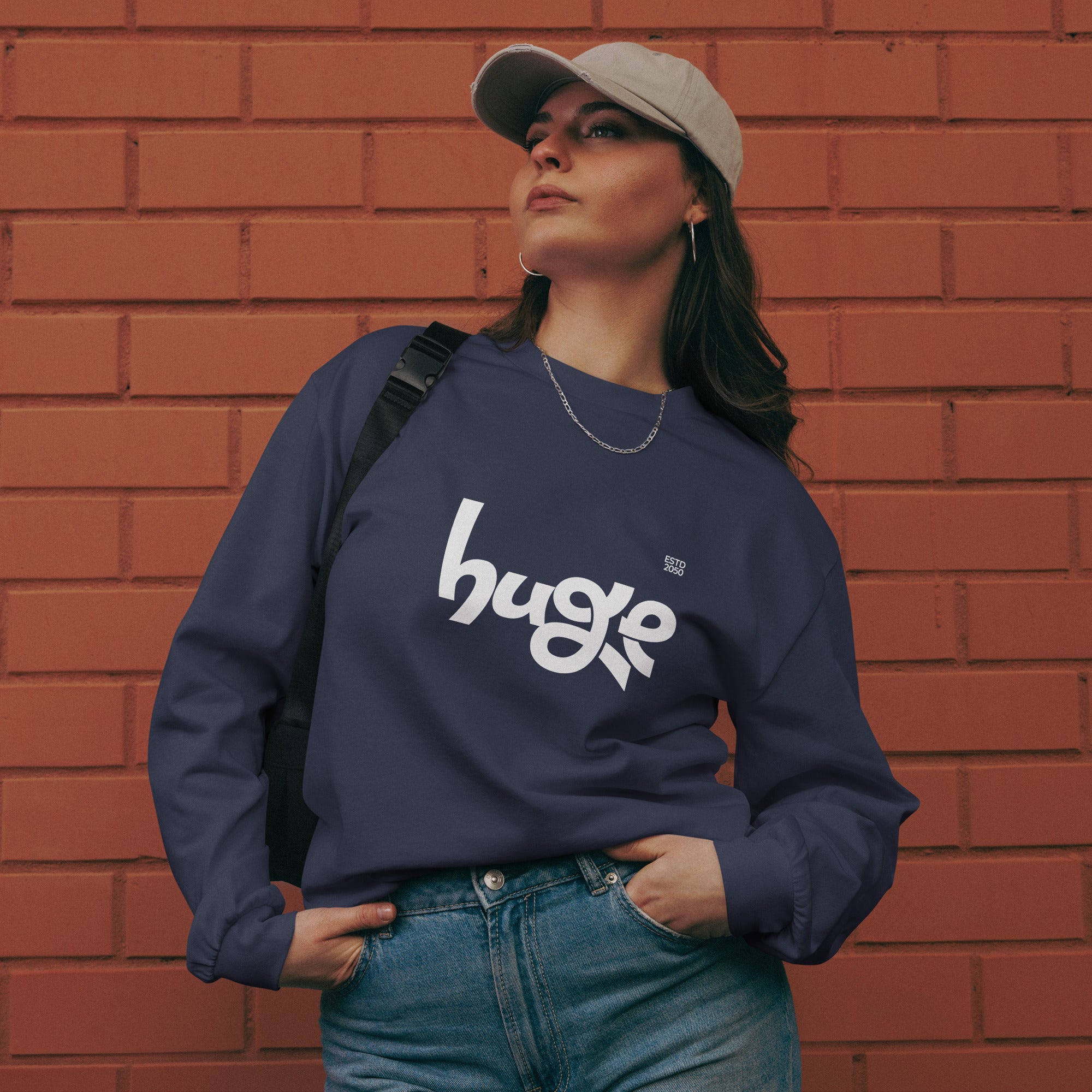 Unisex Premium Heavyweight Long Sleeve Shirt | Huge long sleeve shirt AwRans Clothing unisex-premium-heavyweight-long-sleeve-shirt-midnight-blue-front-67f294303e518