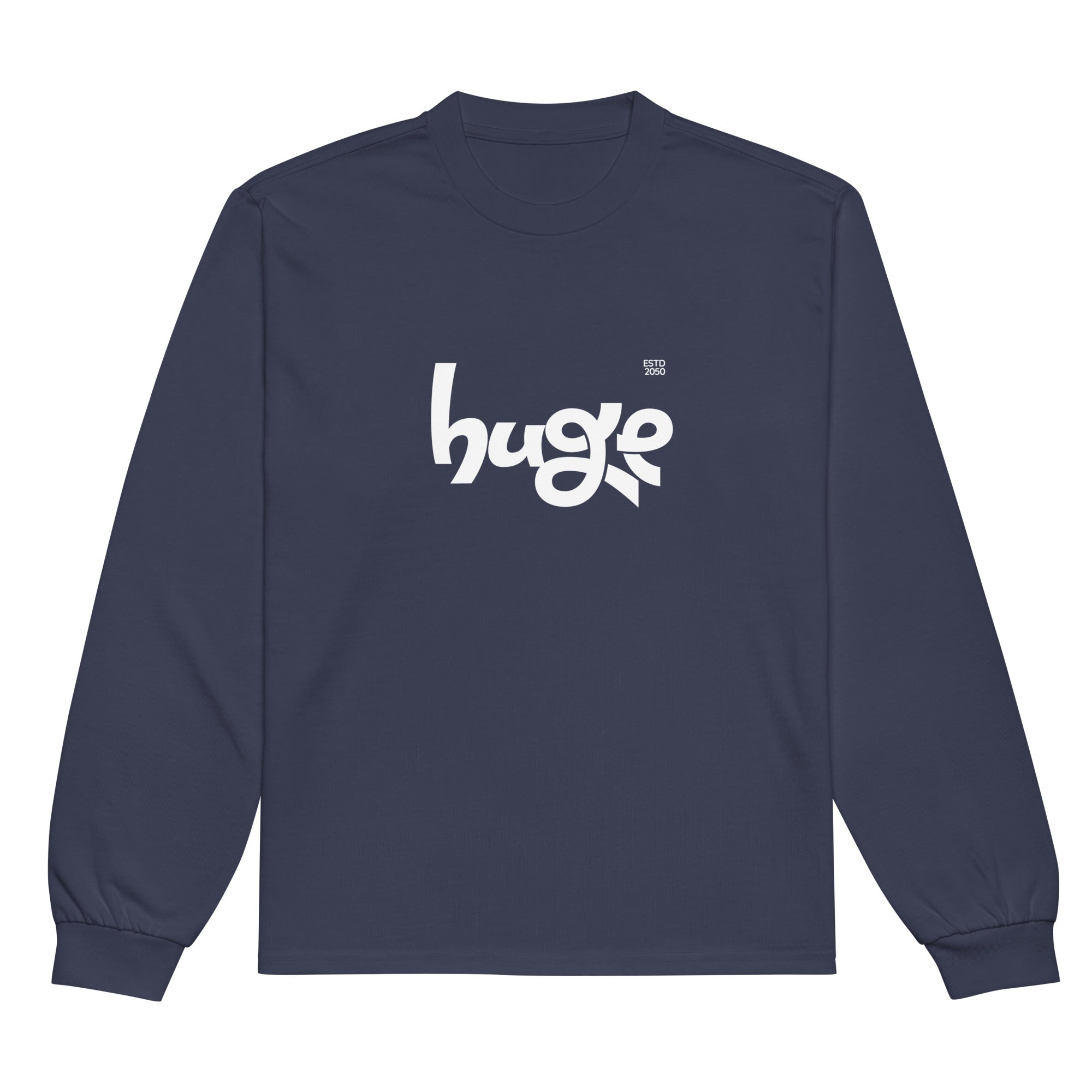 Unisex Premium Heavyweight Long Sleeve Shirt | Huge long sleeve shirt AwRans Clothing unisex-premium-heavyweight-long-sleeve-shirt-midnight-blue-front-67f294303fb61