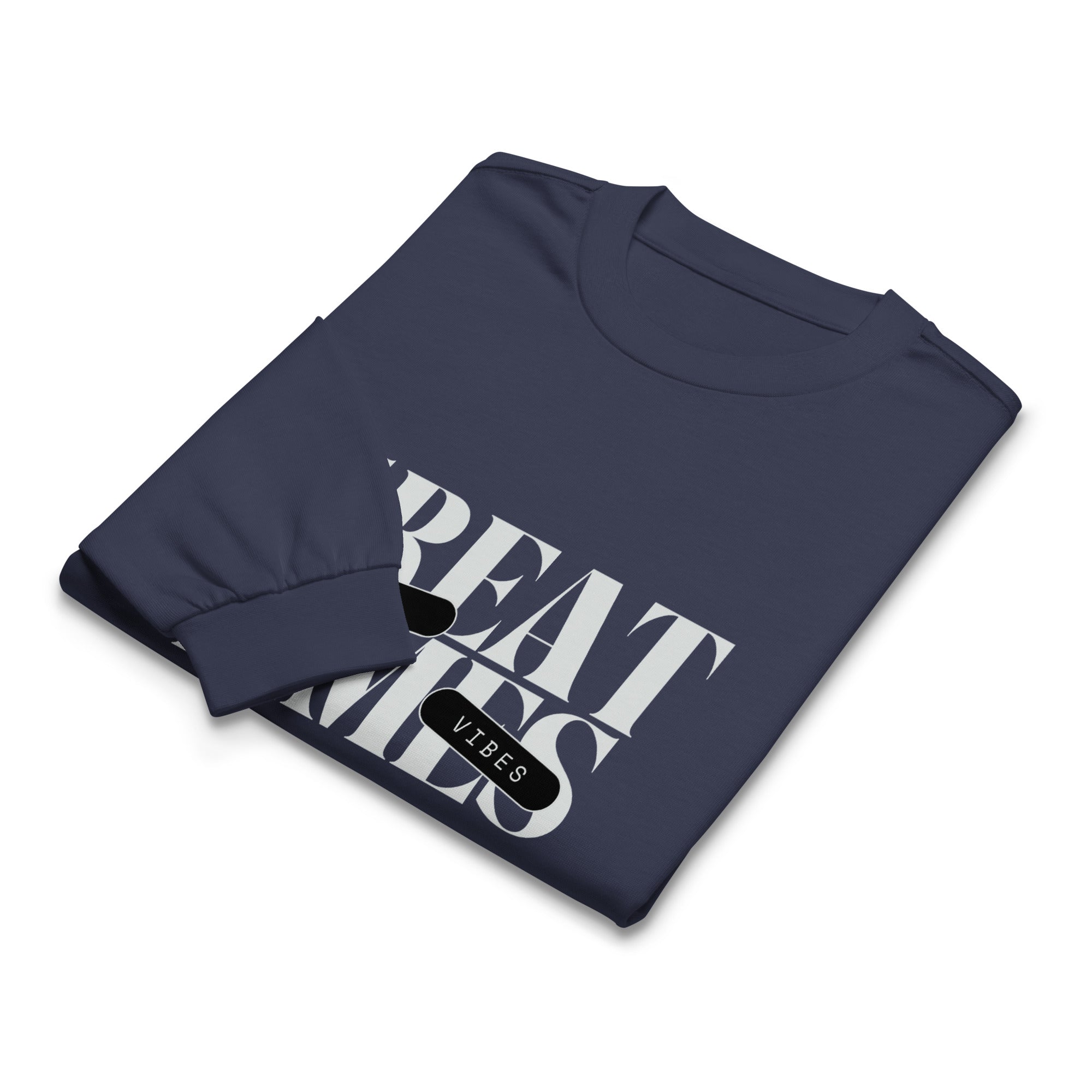Unisex Premium Heavyweight Long Sleeve Shirt | My Vibes Great Time long sleeve shirt AwRans Clothing unisex-premium-heavyweight-long-sleeve-shirt-midnight-blue-front-67f2a050c6170