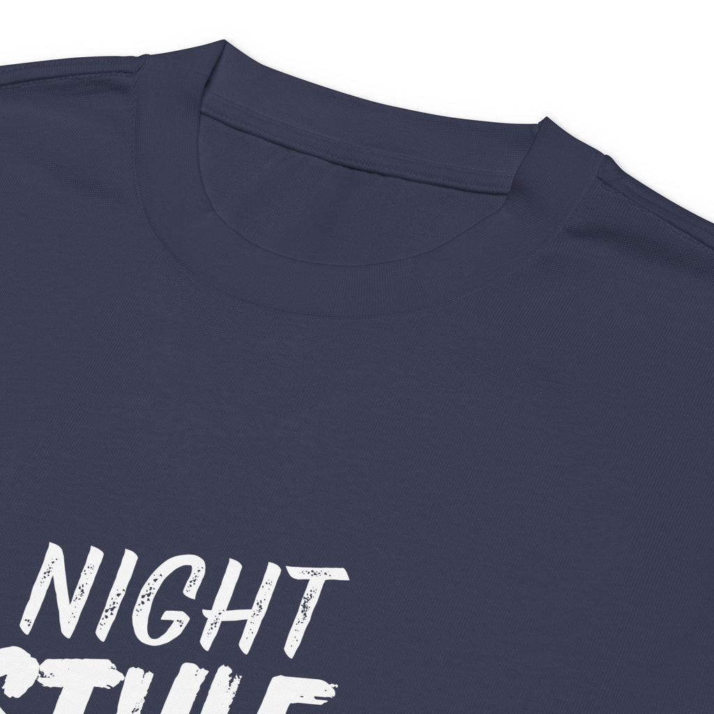 Unisex Premium Heavyweight Long Sleeve Shirt | Night Style long sleeve shirt AwRans Clothing unisex-premium-heavyweight-long-sleeve-shirt-midnight-blue-product-details-2-67eaaba79d08f