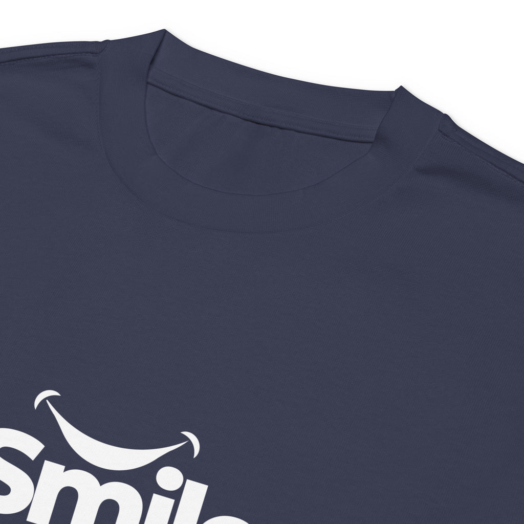 Unisex Premium Heavyweight Long Sleeve Shirt | Smile long sleeve shirt AwRans Clothing unisex-premium-heavyweight-long-sleeve-shirt-midnight-blue-product-details-2-67f29f0186e33