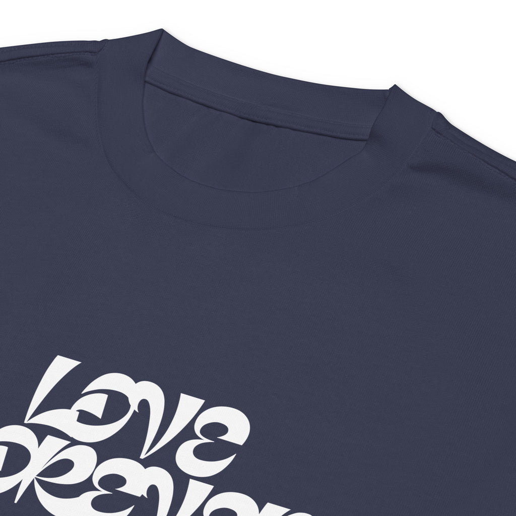 Unisex Premium Heavyweight Long Sleeve Shirt | Love Forever long sleeve shirt AwRans Clothing unisex-premium-heavyweight-long-sleeve-shirt-midnight-blue-product-details-2-67f2c2d8a9d08