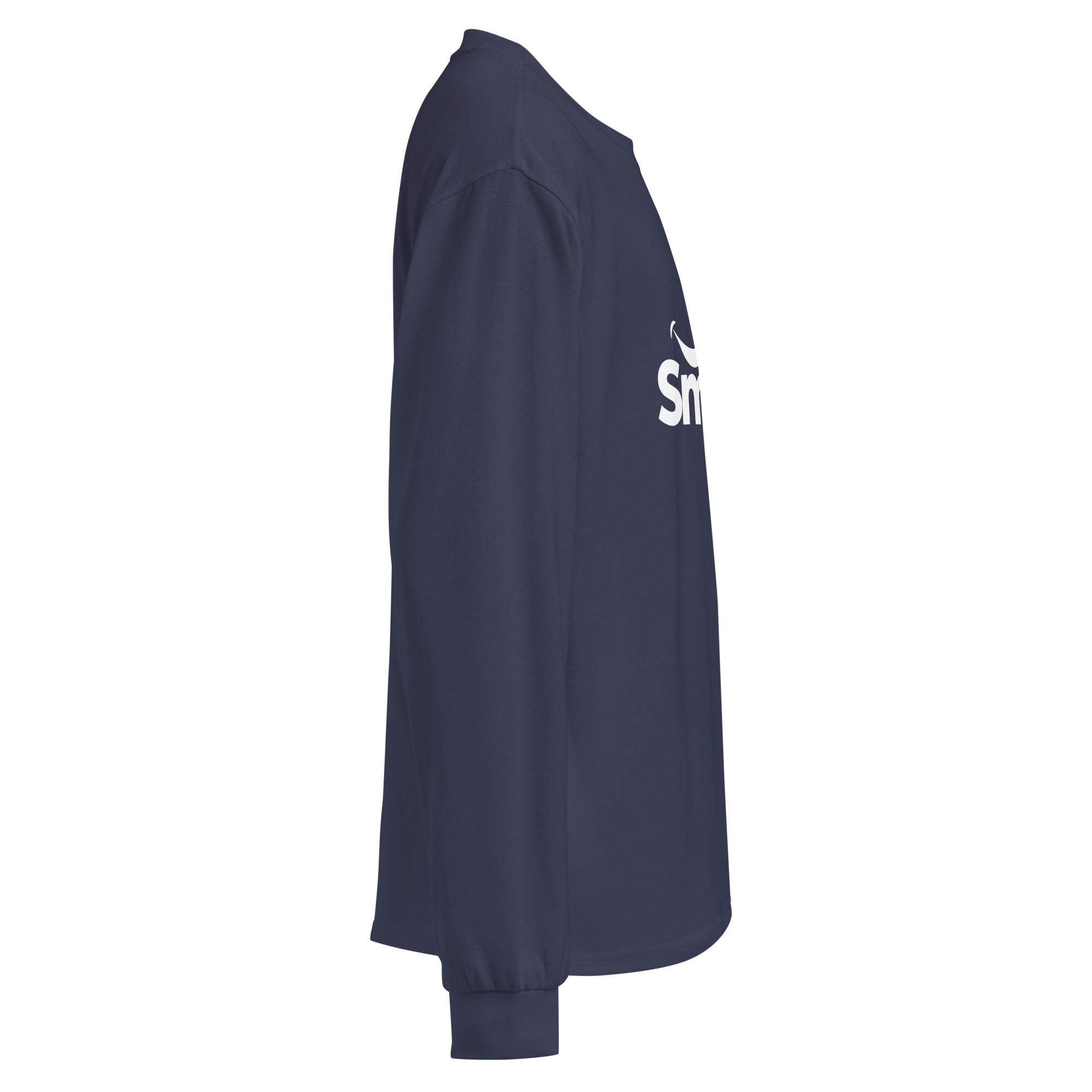 Unisex Premium Heavyweight Long Sleeve Shirt | Smile long sleeve shirt AwRans Clothing unisex-premium-heavyweight-long-sleeve-shirt-midnight-blue-right-67f29f01b4d27