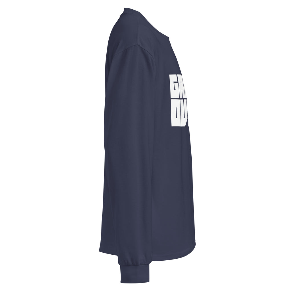 Unisex Premium Heavyweight Long Sleeve Shirt | Game Over long sleeve shirt AwRans Clothing unisex-premium-heavyweight-long-sleeve-shirt-midnight-blue-right-67f2c242bd261