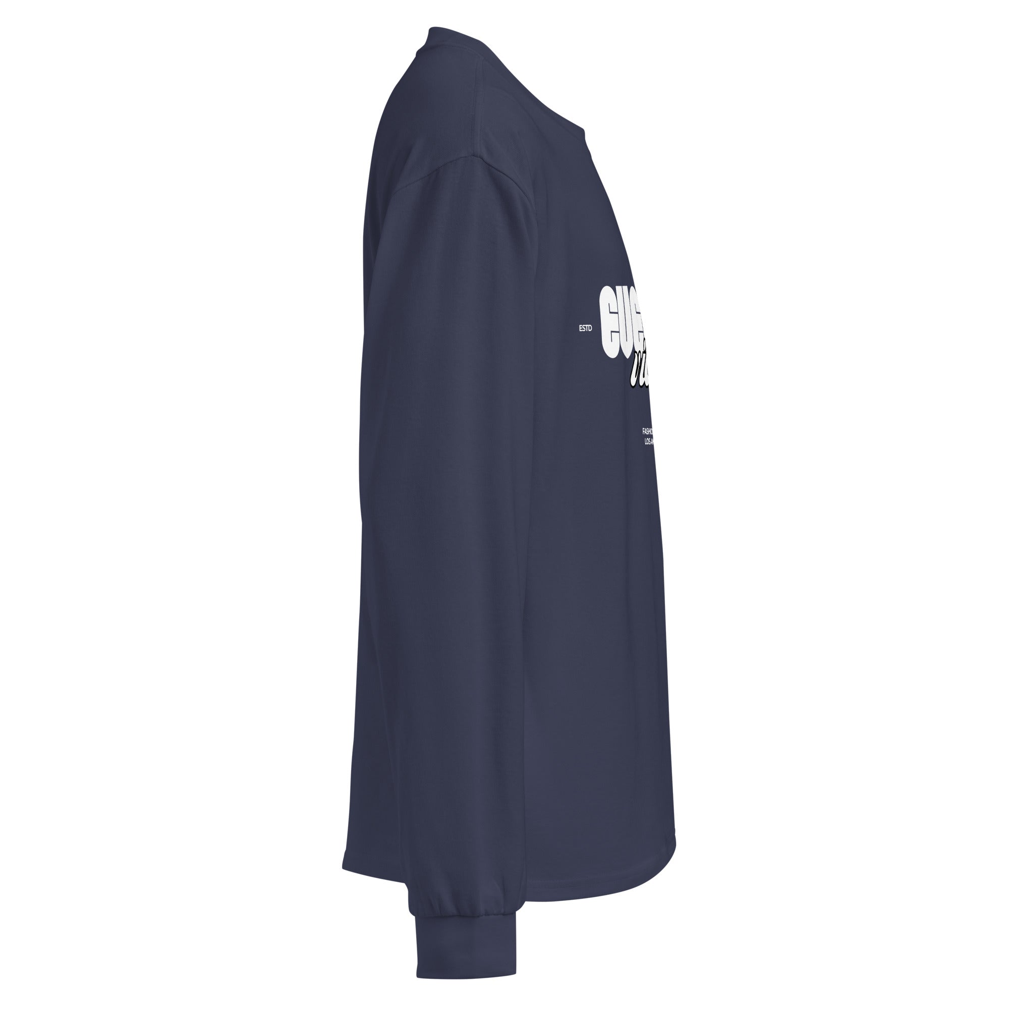 Unisex Premium Heavyweight Long Sleeve Shirt | Evening Vibes long sleeve shirt AwRans Clothing unisex-premium-heavyweight-long-sleeve-shirt-midnight-blue-right-67f2c4172fe24
