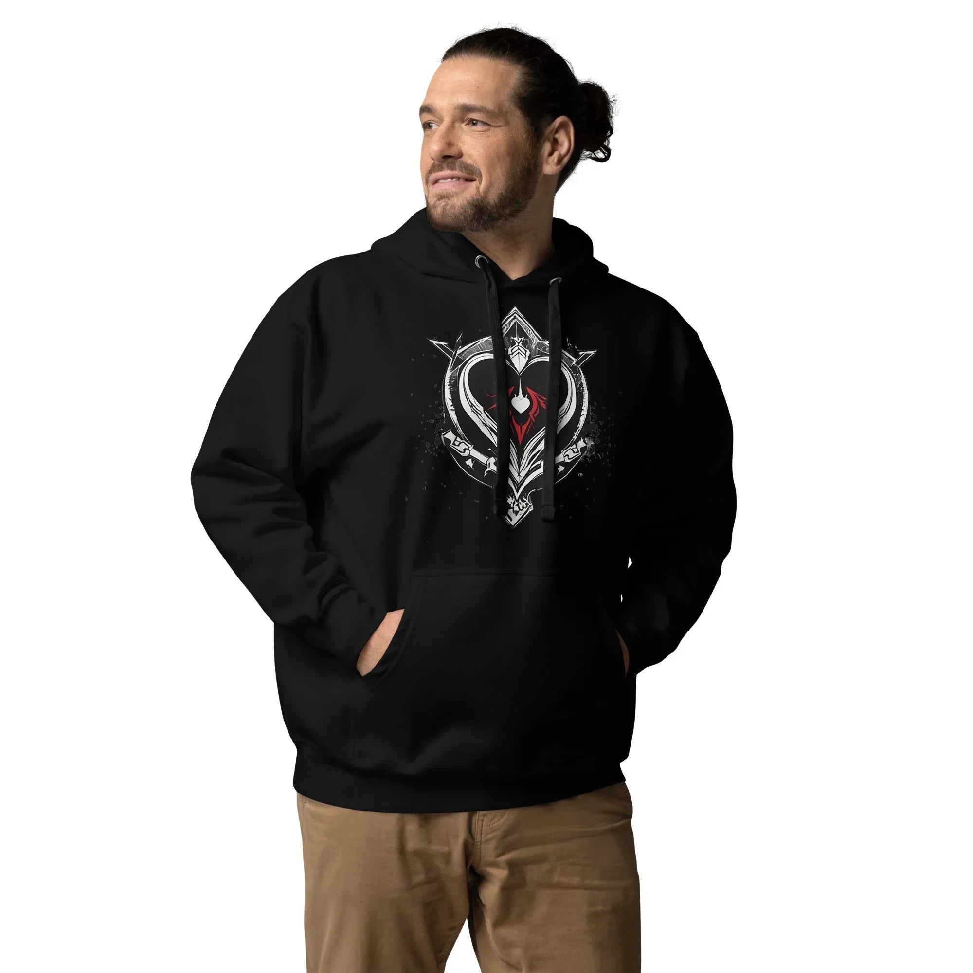 Unisex | Black Heart Candle Hoodie Hoodie AwRans Clothing unisex-premium-hoodie-black-front-65f2946d1af38
