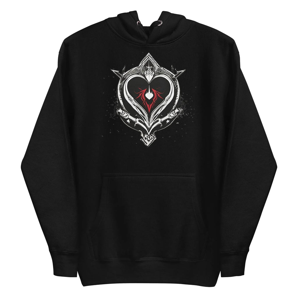 Unisex | Black Heart Candle Hoodie Hoodie AwRans Clothing unisex-premium-hoodie-black-front-65f2946d327dc