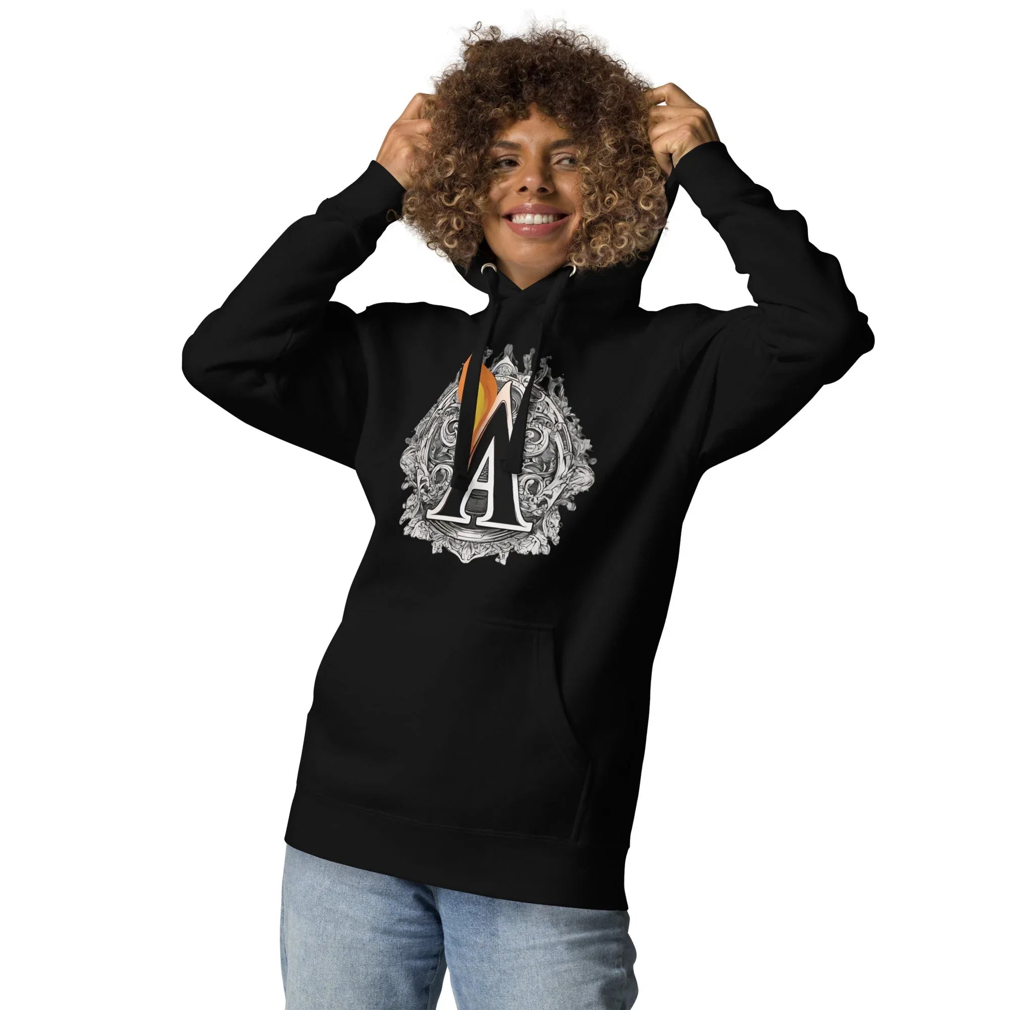 Unisex | The Burning A Hoodie hoodie AwRans Clothing unisex-premium-hoodie-black-front-6617f15b65d7e
