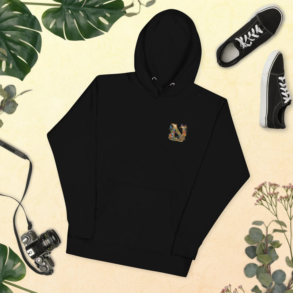 Unisex | N's Roses Hoodie Black hoodie AwRans Clothing unisex-premium-hoodie-black-front-66183a820257c