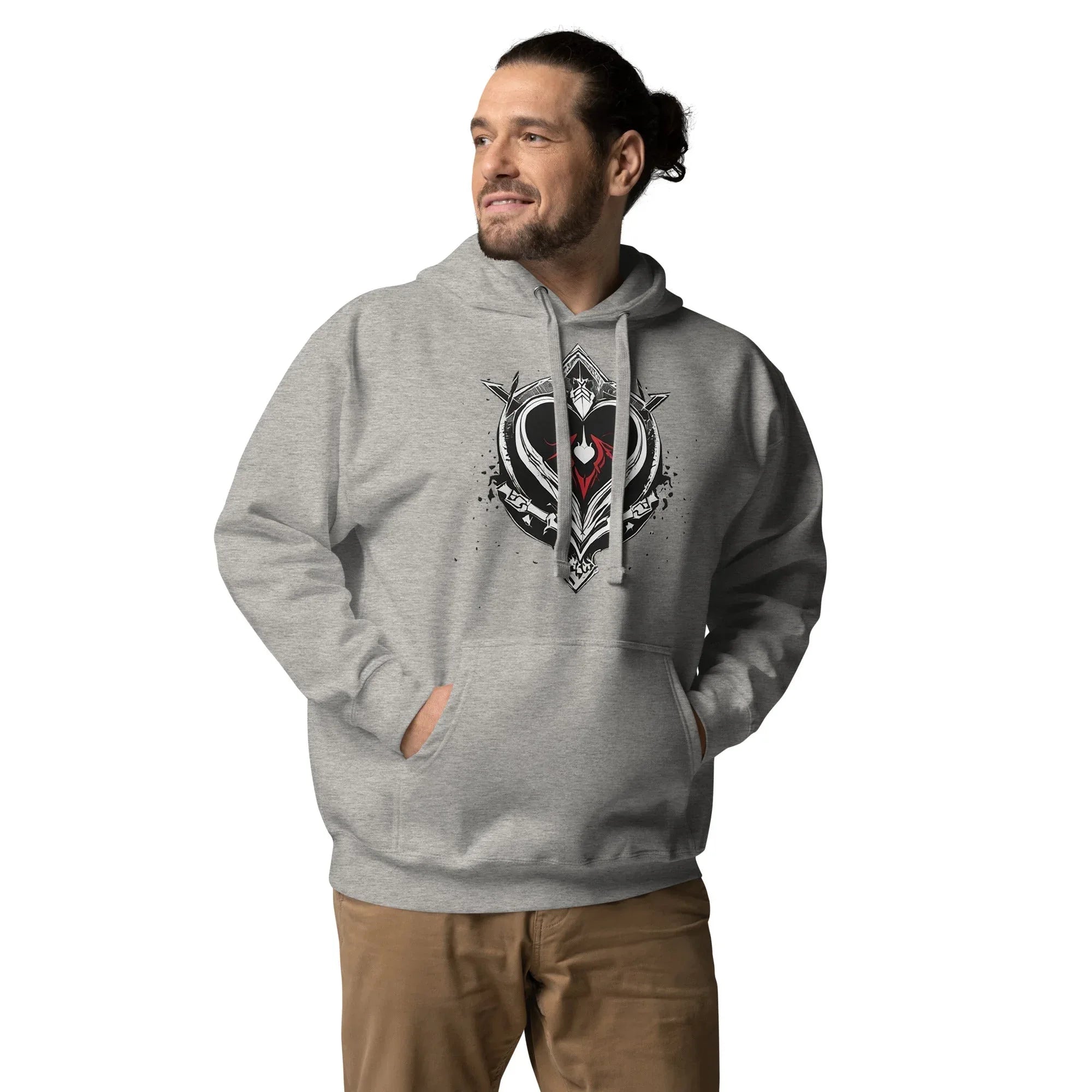 Unisex | Black Heart Candle Hoodie Hoodie AwRans Clothing unisex-premium-hoodie-carbon-grey-front-65f2946d2b06e