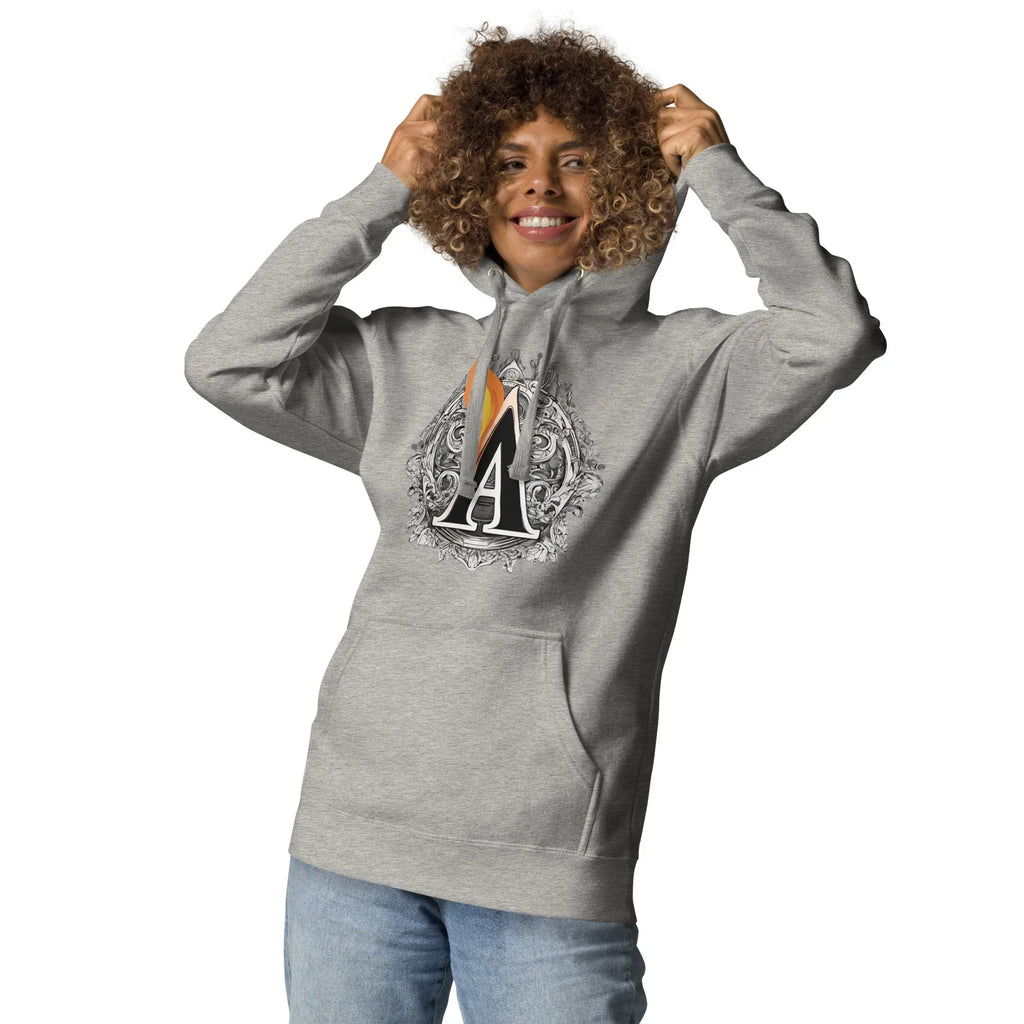 Unisex | The Burning A Hoodie hoodie AwRans Clothing unisex-premium-hoodie-carbon-grey-front-6617f15b7e3cc