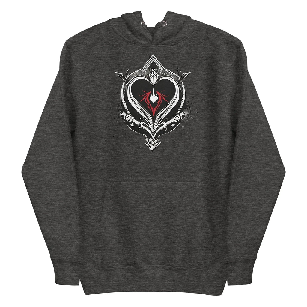 Unisex | Black Heart Candle Hoodie Hoodie AwRans Clothing unisex-premium-hoodie-charcoal-heather-front-65f2946d33ba2