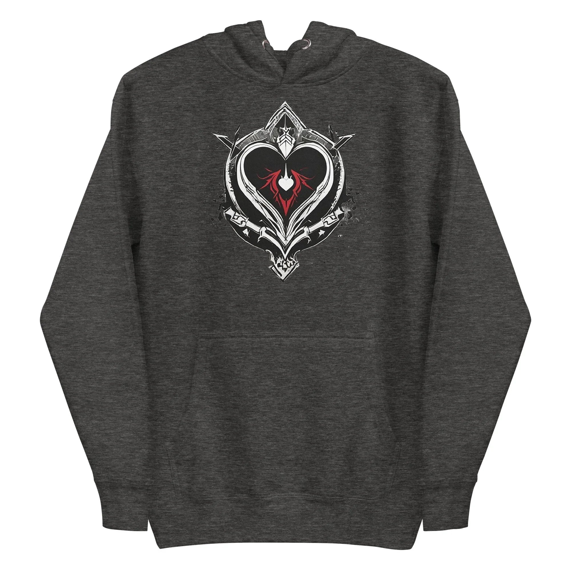Unisex | Black Heart Candle Hoodie Hoodie AwRans Clothing unisex-premium-hoodie-charcoal-heather-front-65f2946d33ba2