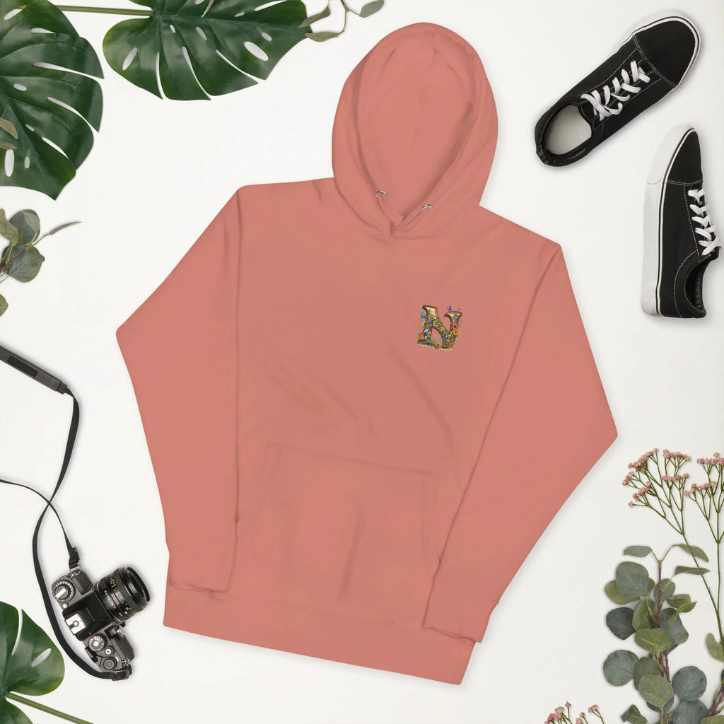 Unisex | N's Roses Hoodie hoodie AwRans Clothing unisex-premium-hoodie-dusty-rose-front-2-66183a8238a34