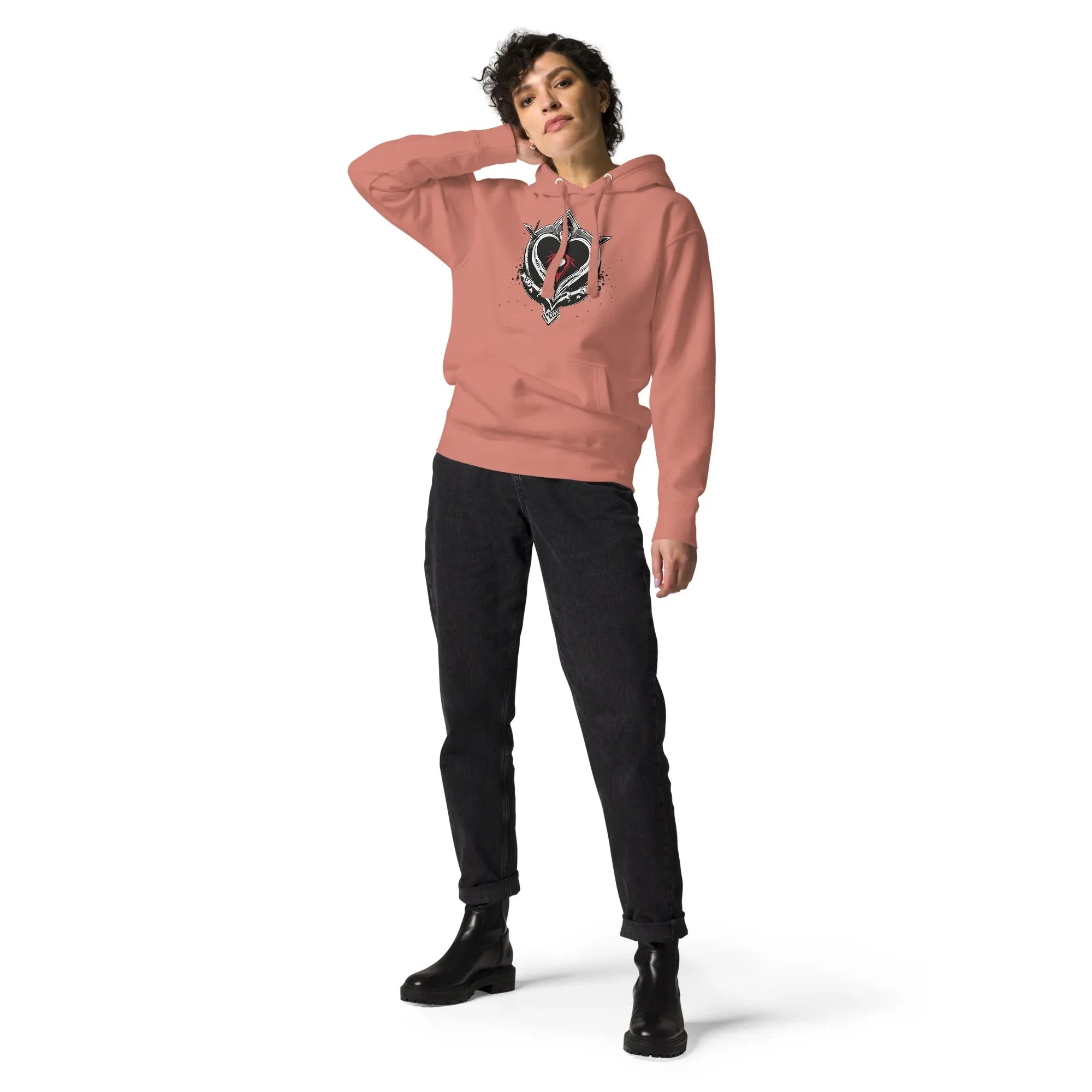 Unisex | Black Heart Candle Hoodie Dusty Rose Hoodie AwRans Clothing unisex-premium-hoodie-dusty-rose-front-65f2946d27c02