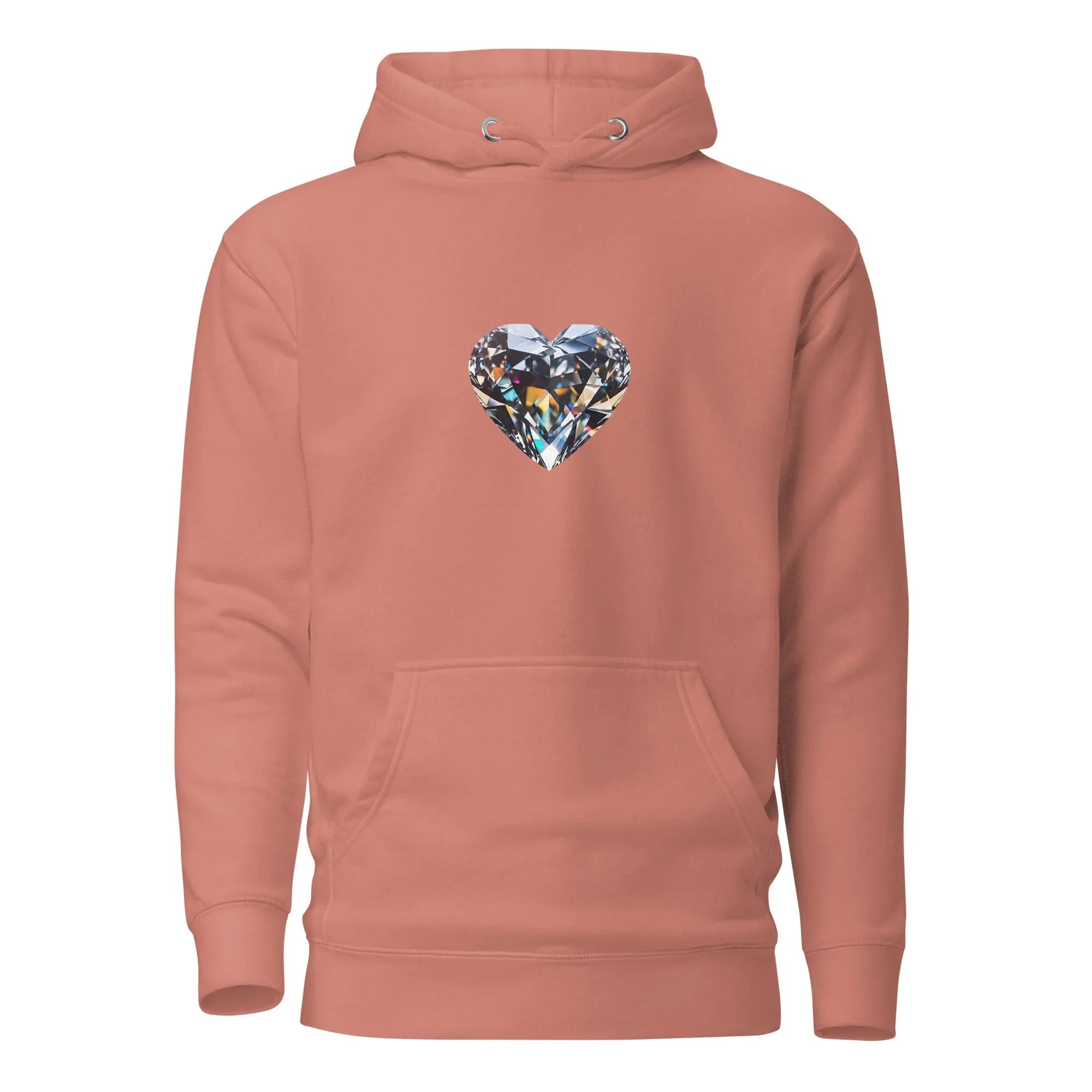 Unisex | Diamond Heart Hoodie Dusty Rose hoodie AwRans Clothing unisex-premium-hoodie-dusty-rose-front-6601a9ed1e15d