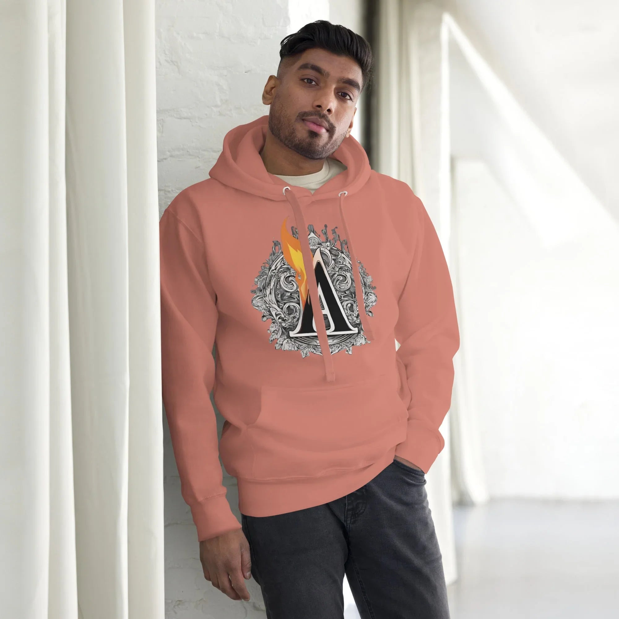 Unisex | The Burning A Hoodie hoodie AwRans Clothing unisex-premium-hoodie-dusty-rose-front-6617f15b7af23