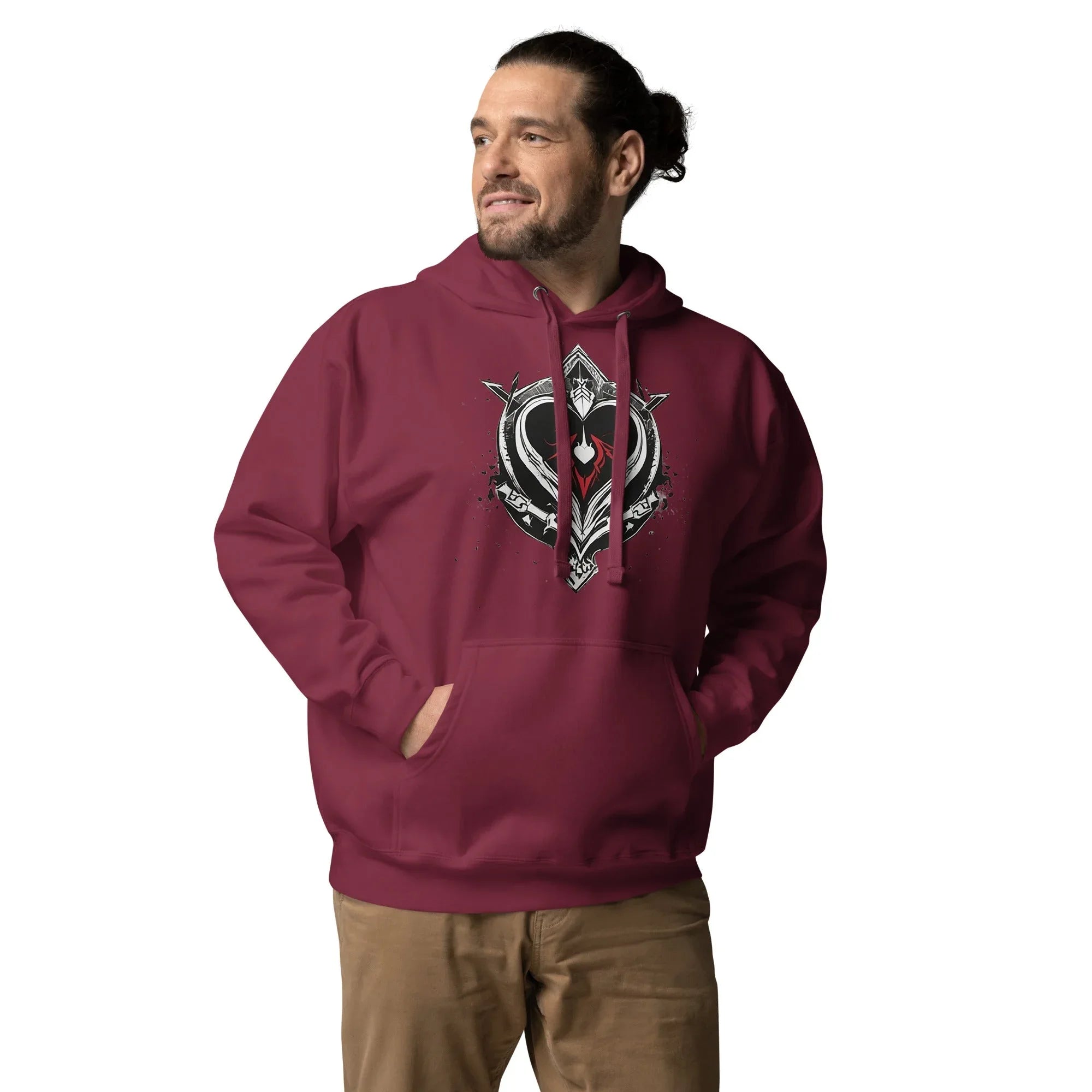 Unisex | Black Heart Candle Hoodie Hoodie AwRans Clothing unisex-premium-hoodie-maroon-front-65f2946d1c124