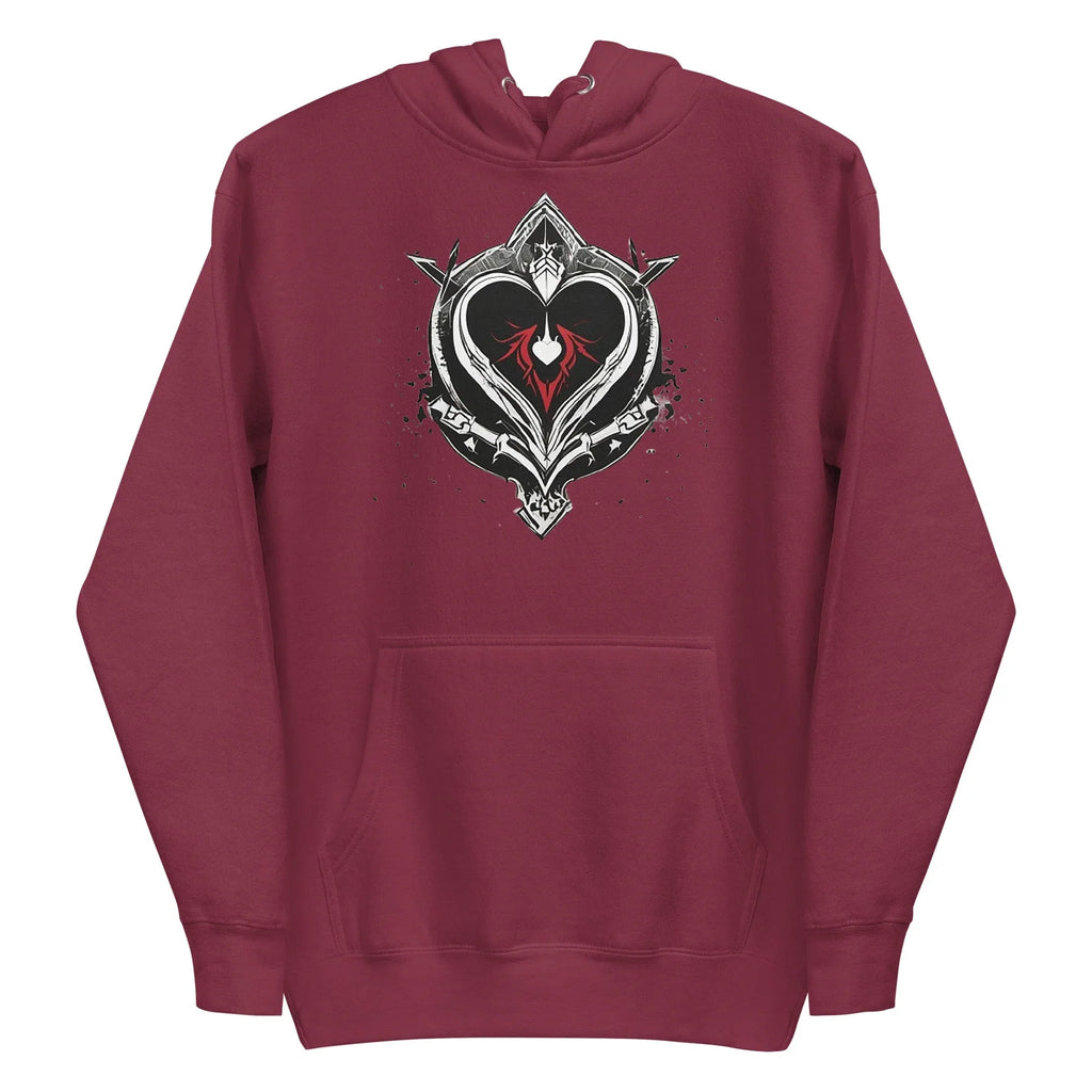 Unisex | Black Heart Candle Hoodie Hoodie AwRans Clothing unisex-premium-hoodie-maroon-front-65f2946d33249