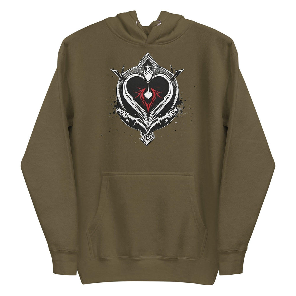 Unisex | Black Heart Candle Hoodie Hoodie AwRans Clothing unisex-premium-hoodie-military-green-front-65f2946d36baa