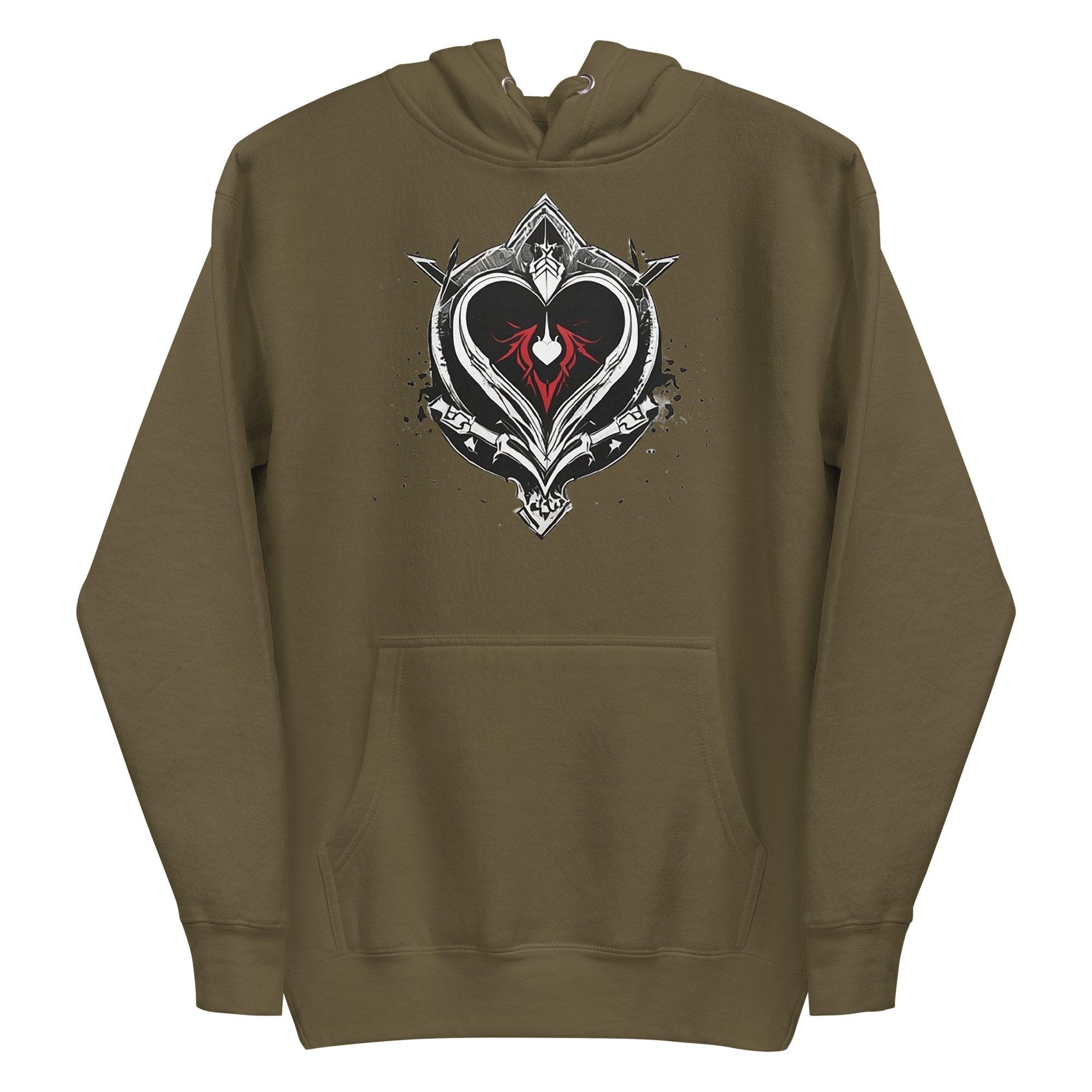 Unisex | Black Heart Candle Hoodie Hoodie AwRans Clothing unisex-premium-hoodie-military-green-front-65f2946d36baa