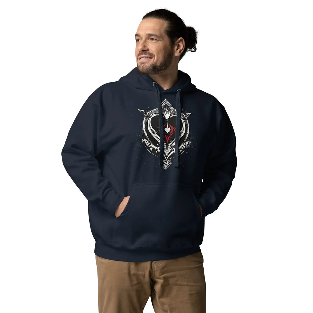 Unisex | Black Heart Candle Hoodie Hoodie AwRans Clothing unisex-premium-hoodie-navy-blazer-front-65f2946d1b2ac