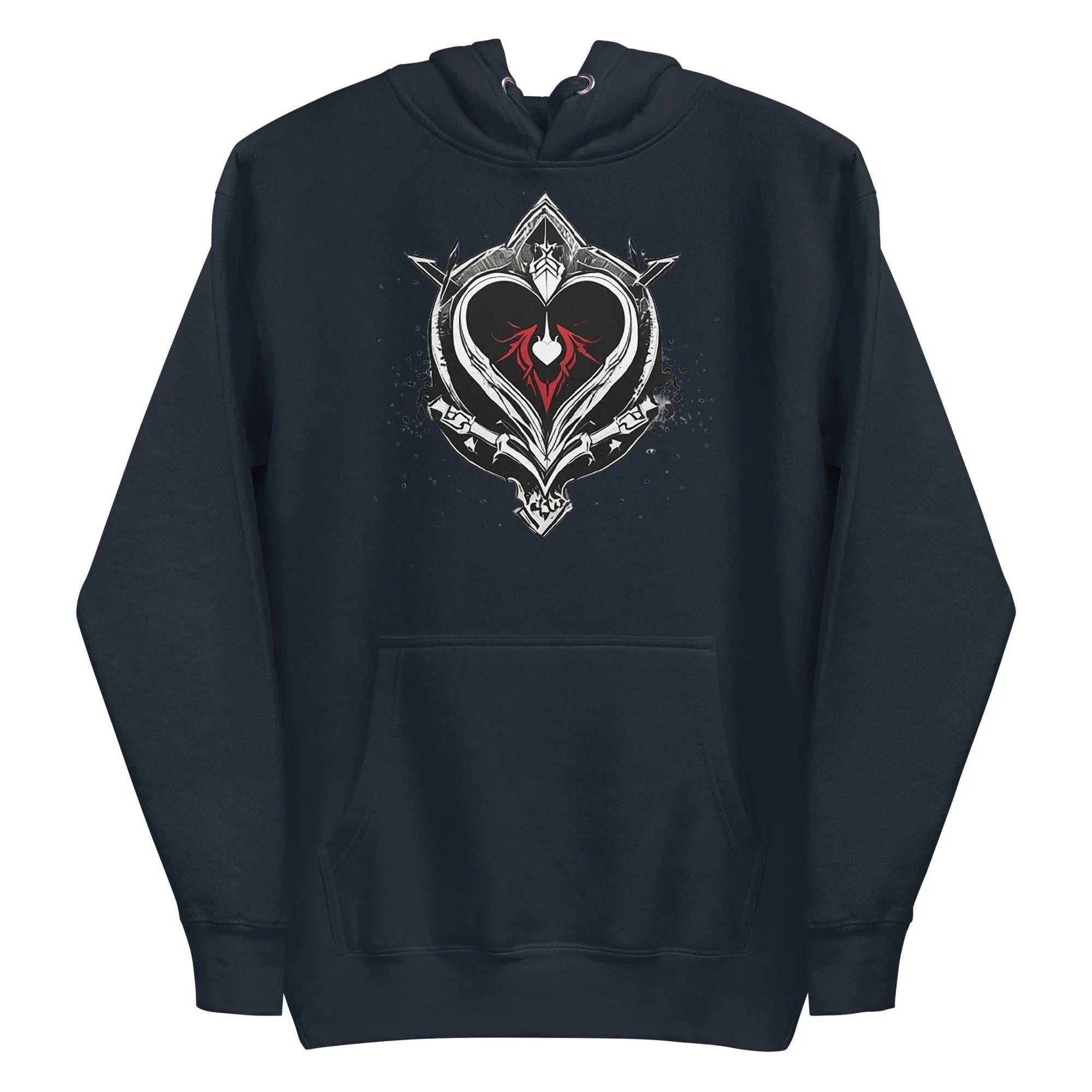 Unisex | Black Heart Candle Hoodie Hoodie AwRans Clothing unisex-premium-hoodie-navy-blazer-front-65f2946d32bbf