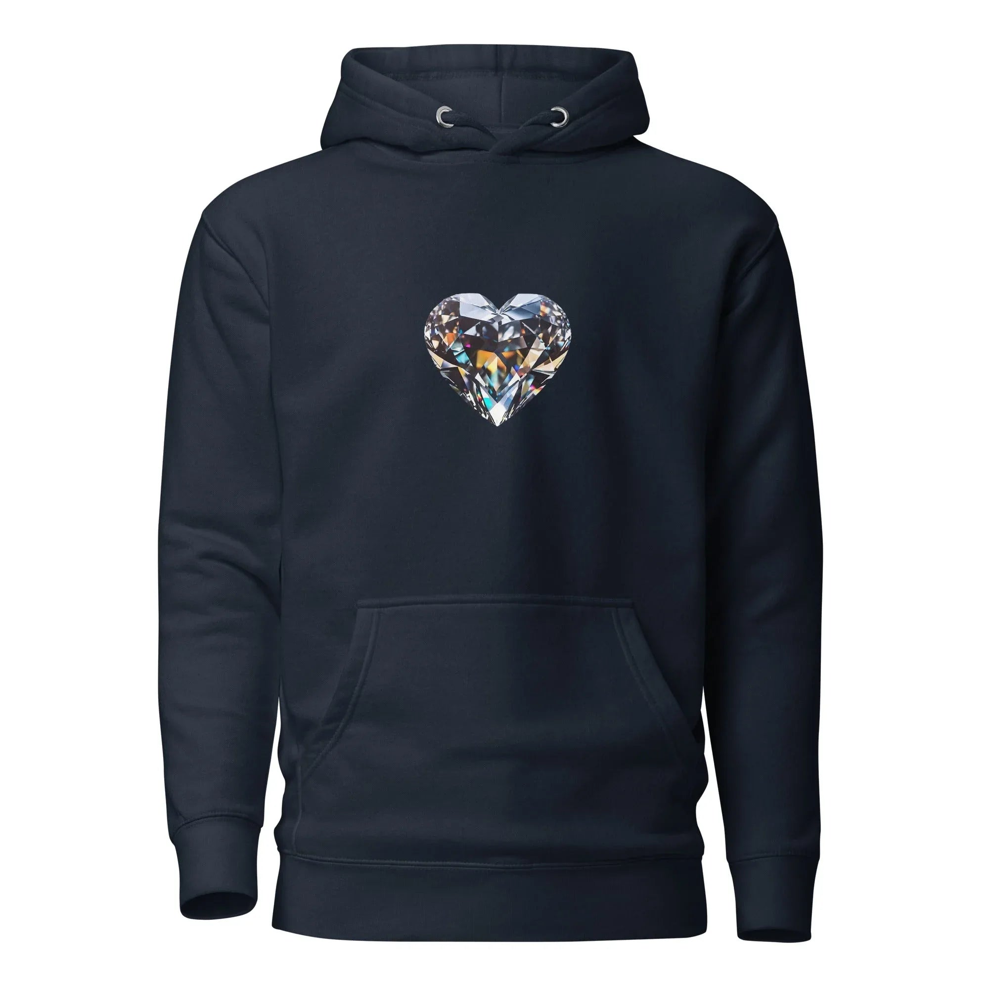 Unisex | Diamond Heart Hoodie Navy Blazer hoodie AwRans Clothing unisex-premium-hoodie-navy-blazer-front-6601a9ed158c5