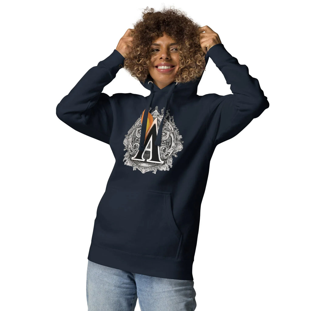Unisex | The Burning A Hoodie hoodie AwRans Clothing unisex-premium-hoodie-navy-blazer-front-6617f15b66995