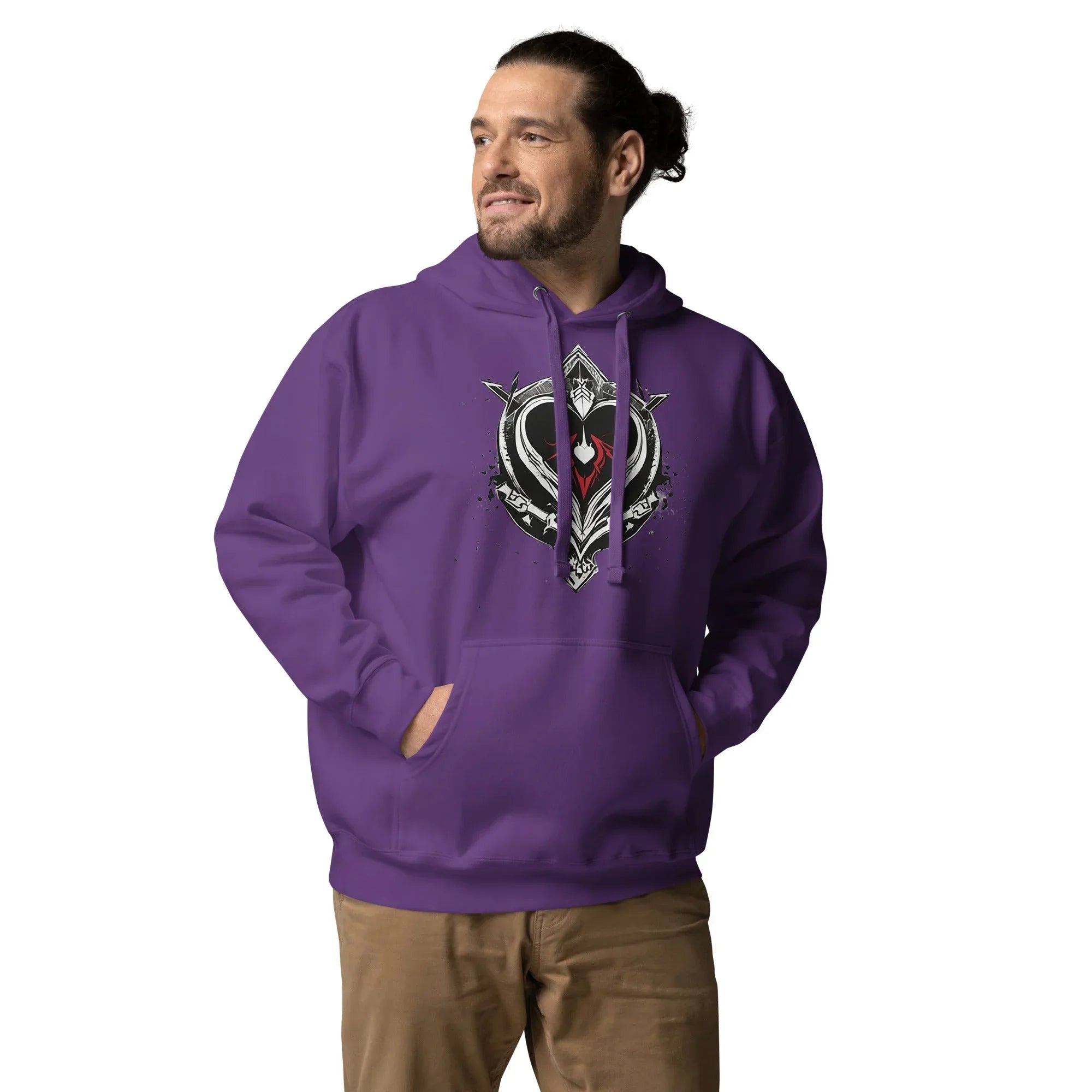 Unisex | Black Heart Candle Hoodie Hoodie AwRans Clothing unisex-premium-hoodie-purple-front-65f2946d21ca4