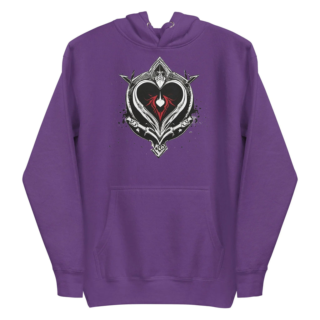 Unisex | Black Heart Candle Hoodie Hoodie AwRans Clothing unisex-premium-hoodie-purple-front-65f2946d3598c