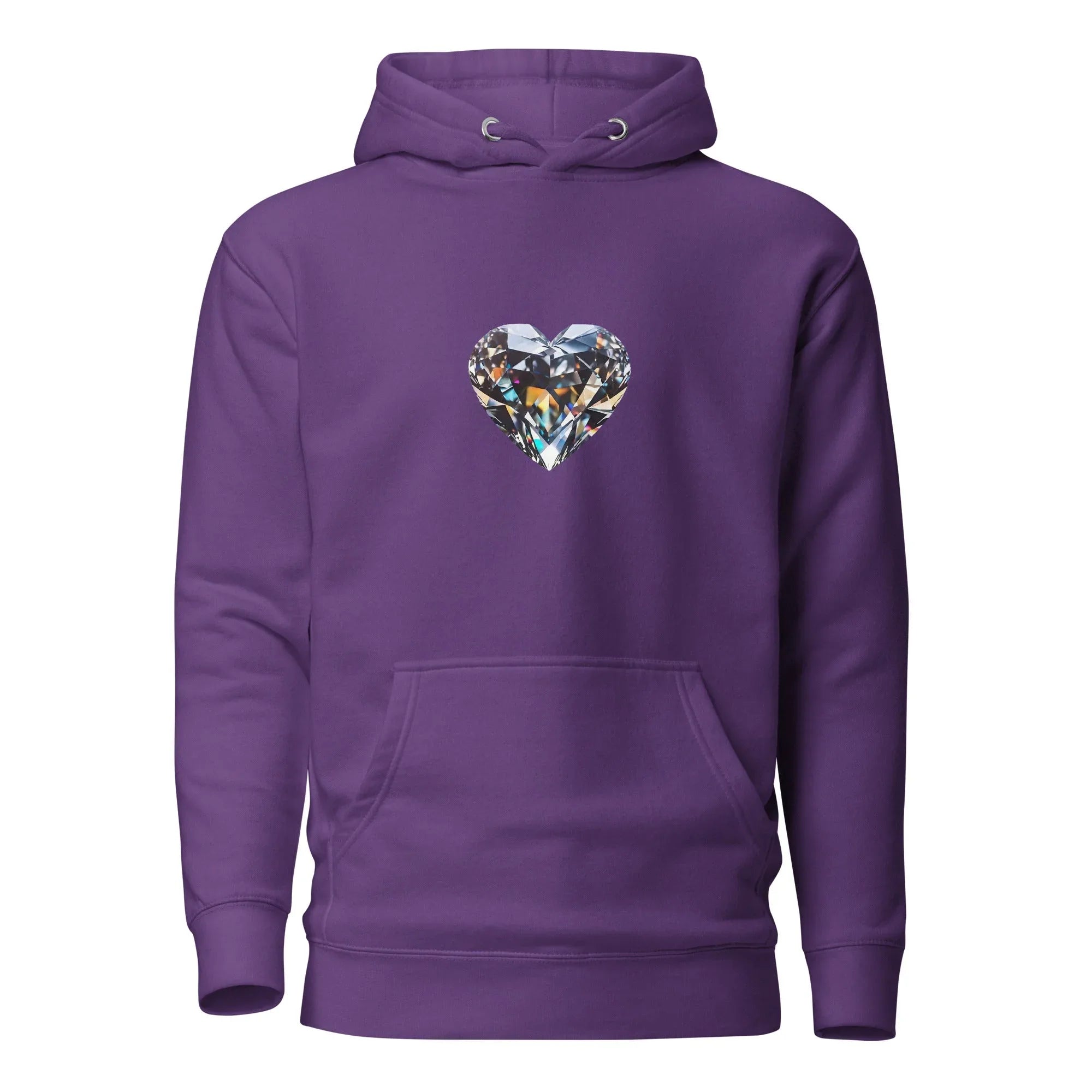 Unisex | Diamond Heart Hoodie Purple hoodie AwRans Clothing unisex-premium-hoodie-purple-front-6601a9ed1af90