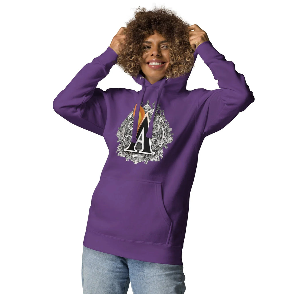 Unisex | The Burning A Hoodie hoodie AwRans Clothing unisex-premium-hoodie-purple-front-6617f15b70195