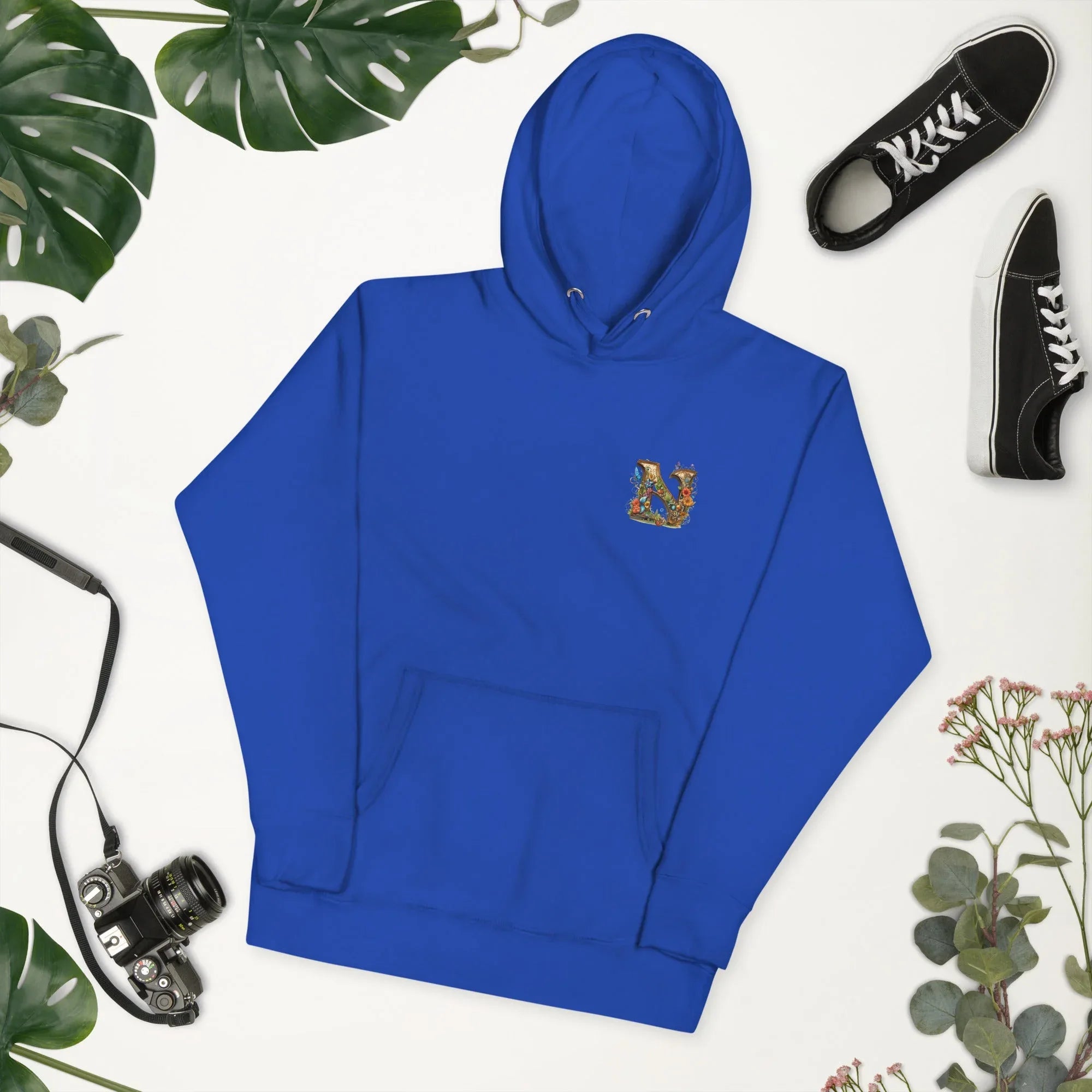 Unisex | N's Roses Hoodie hoodie AwRans Clothing unisex-premium-hoodie-team-royal-front-2-66183a8218215