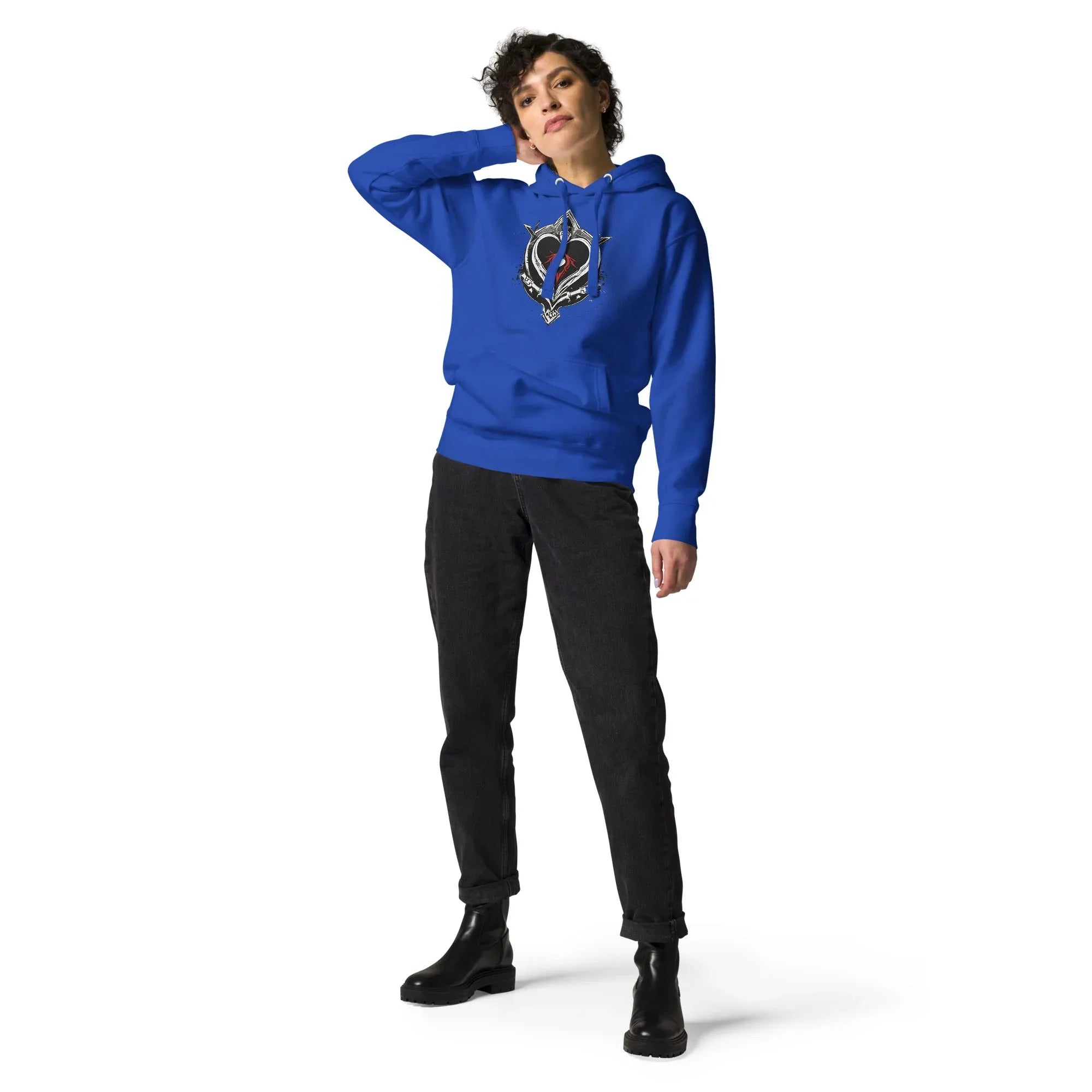 Unisex | Black Heart Candle Hoodie Team Royal Hoodie AwRans Clothing unisex-premium-hoodie-team-royal-front-65f2946d1ff1f