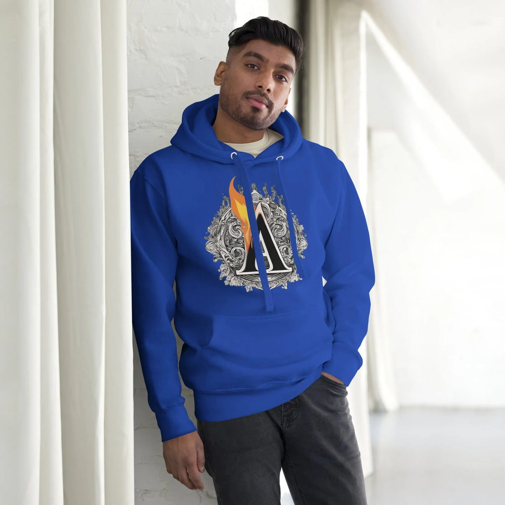 Unisex | The Burning A Hoodie hoodie AwRans Clothing unisex-premium-hoodie-team-royal-front-6617f15b6eaac