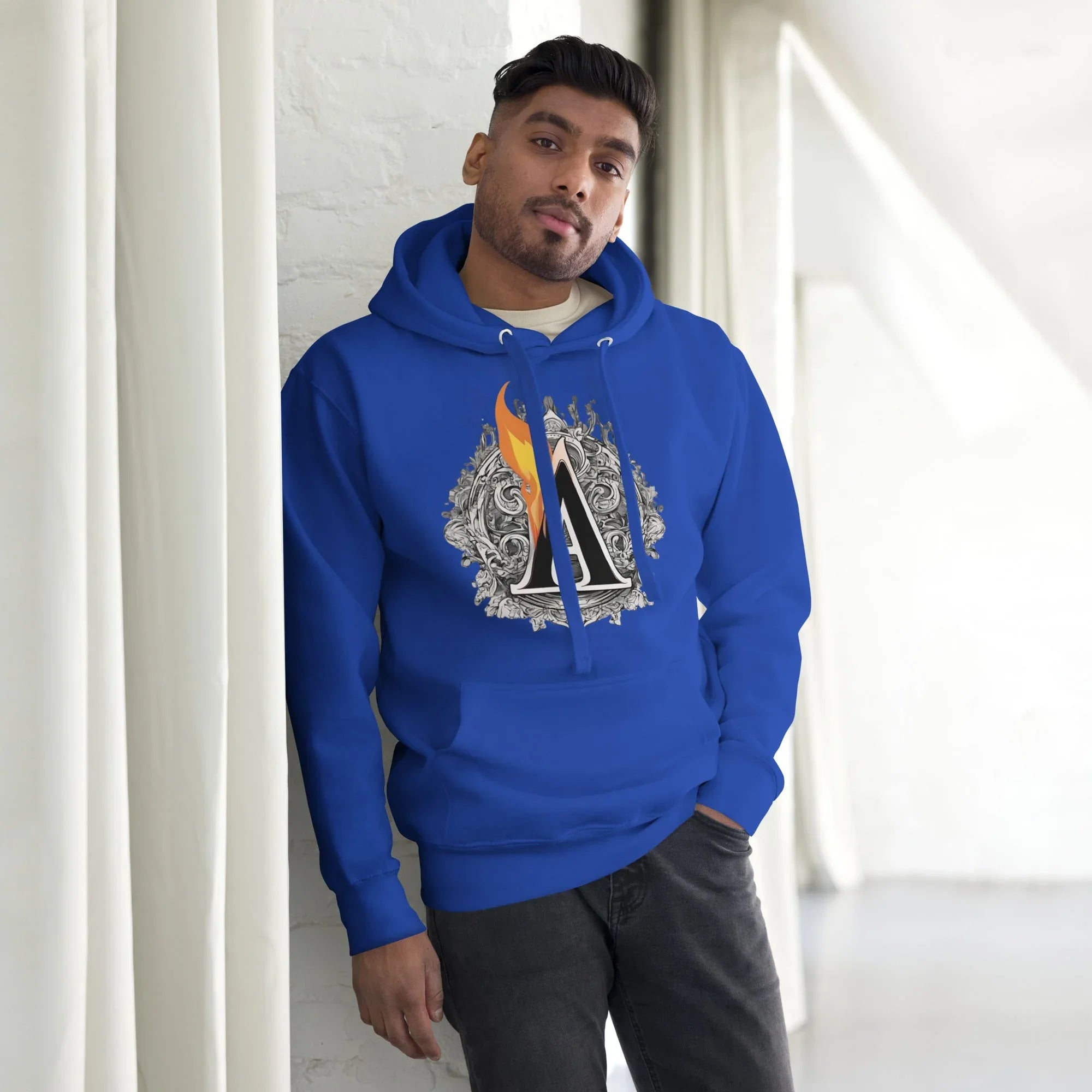 Unisex | The Burning A Hoodie hoodie AwRans Clothing unisex-premium-hoodie-team-royal-front-6617f15b6eaac