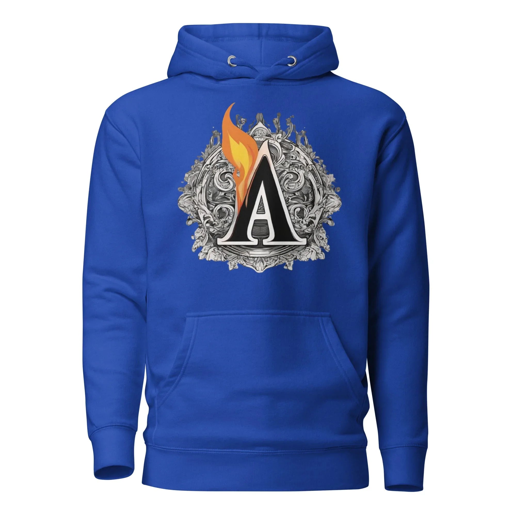 Unisex | The Burning A Hoodie Team Royal hoodie AwRans Clothing unisex-premium-hoodie-team-royal-front-6617f15b929f6