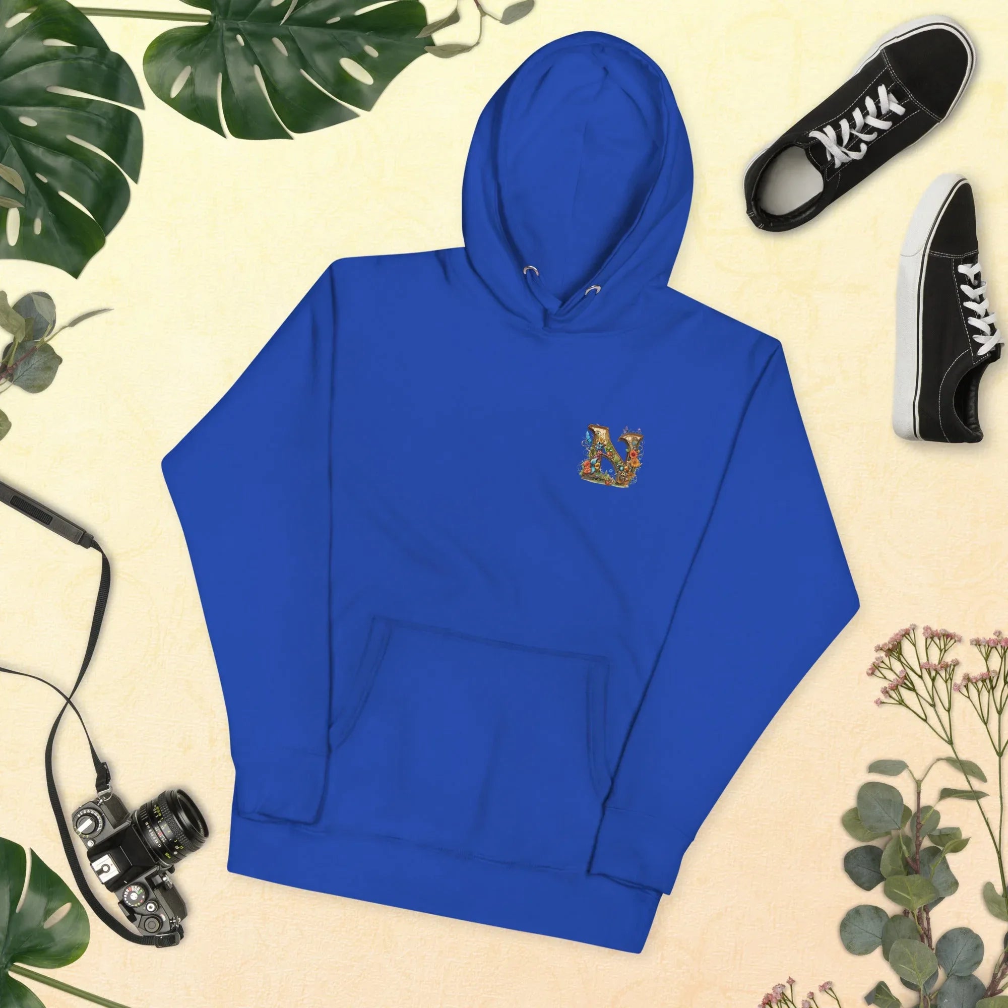 Unisex | N's Roses Hoodie Team Royal hoodie AwRans Clothing unisex-premium-hoodie-team-royal-front-66183a8215659