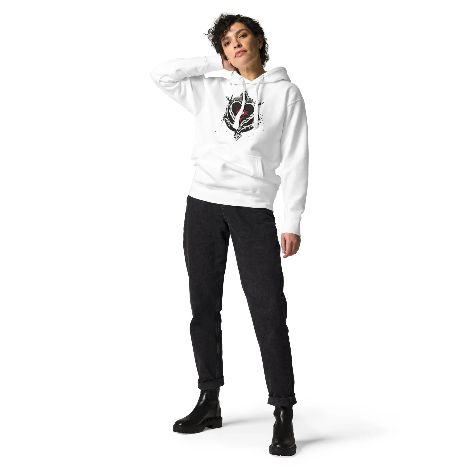 Unisex | Black Heart Candle Hoodie White Hoodie AwRans Clothing unisex-premium-hoodie-white-front-65f2946d308d1