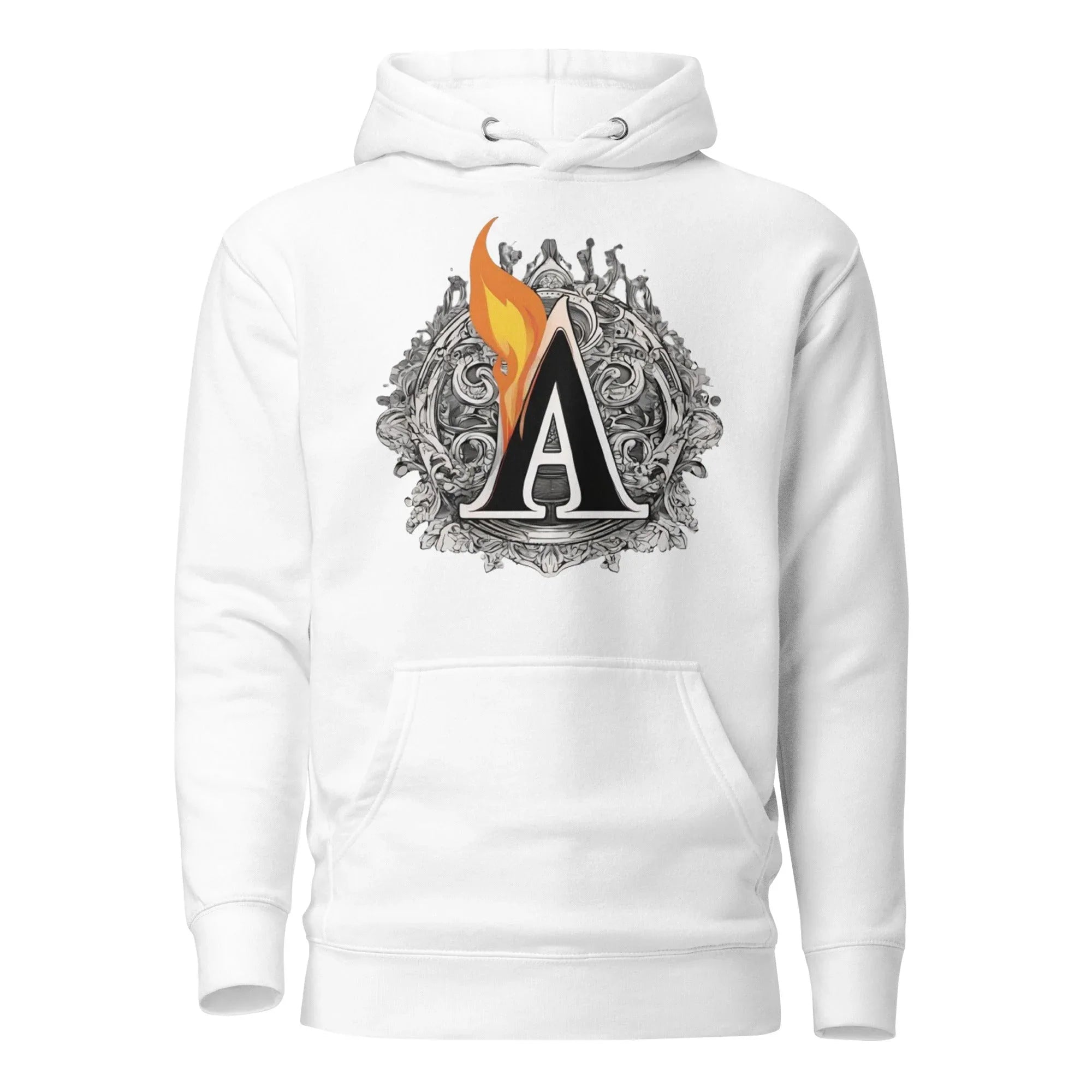 Unisex | The Burning A Hoodie White hoodie AwRans Clothing unisex-premium-hoodie-white-front-6617f15b9e4e7