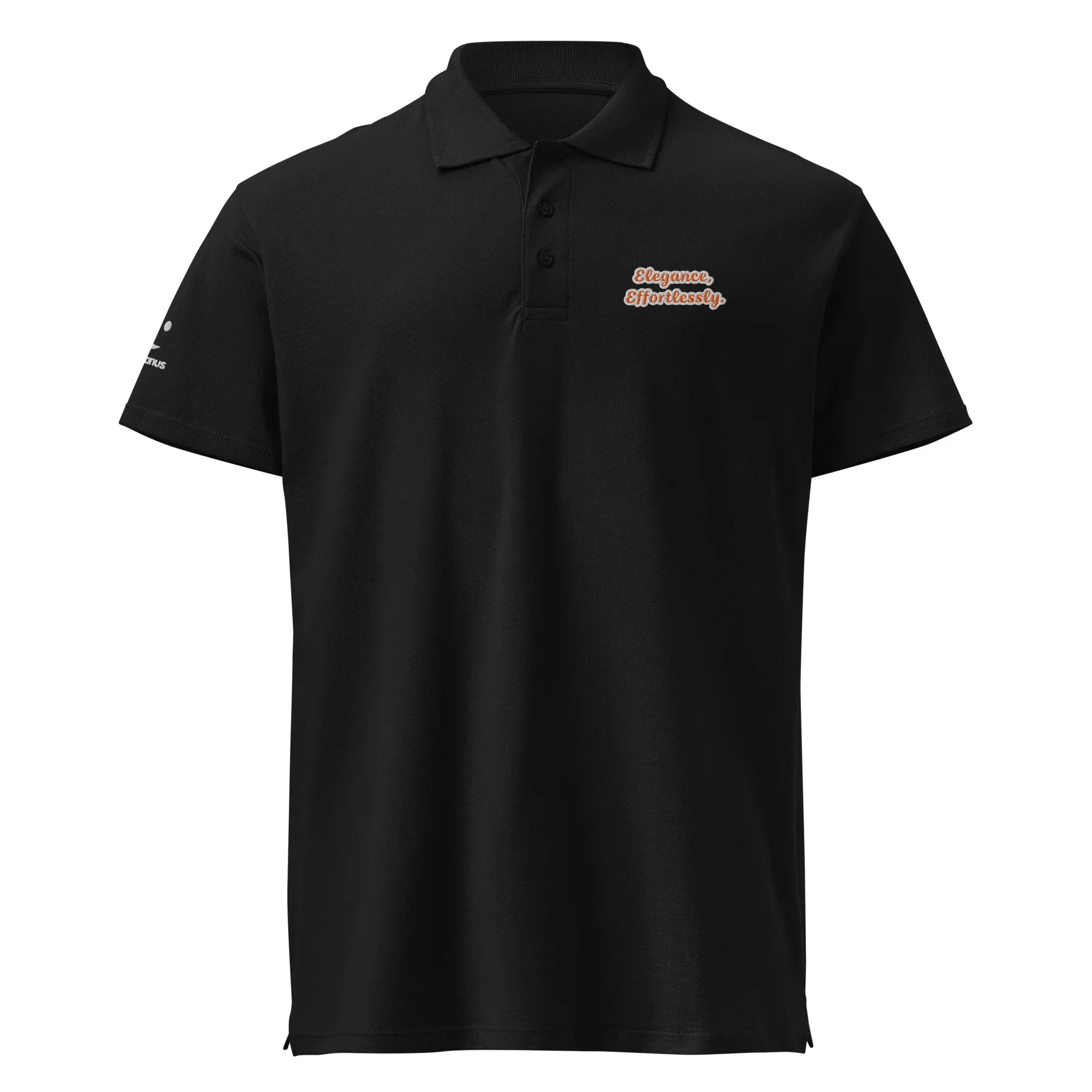 Elegance, effortlessly. Unisex Premium Pique Polo Shirt polo shirt AwRans Clothing unisex-premium-pique-polo-shirt-black-front-67ba684e64e58